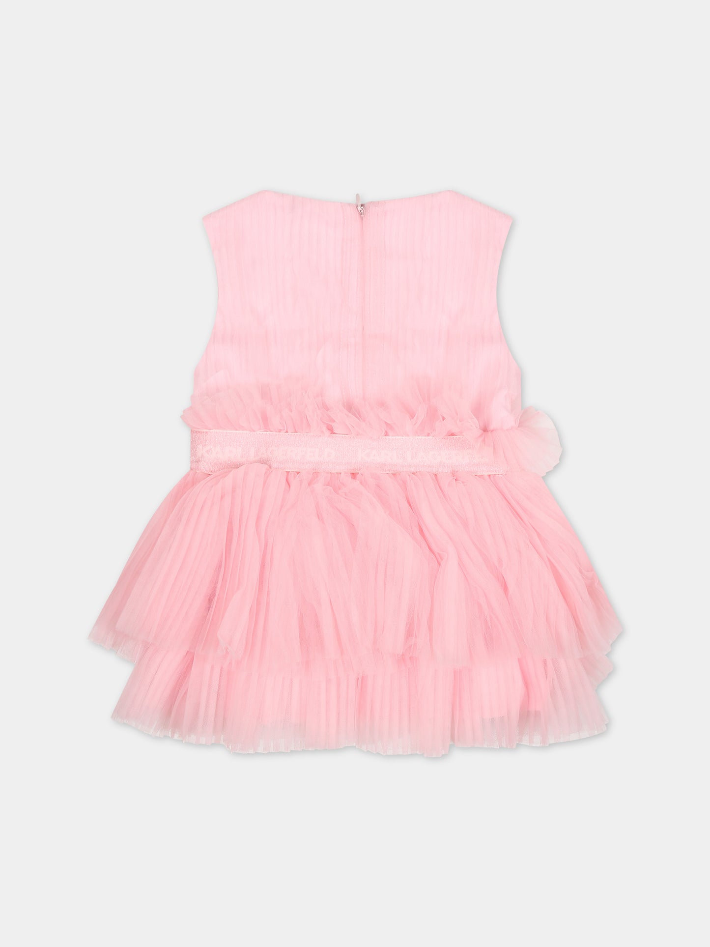 Vestito rosa per neonata con logo,Karl Lagerfeld Kids,Z30172 475
