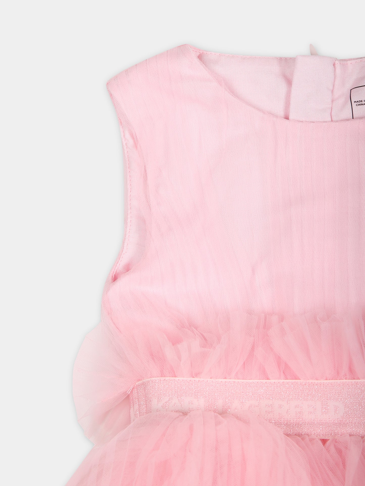 Vestito rosa per neonata con logo,Karl Lagerfeld Kids,Z30172 475
