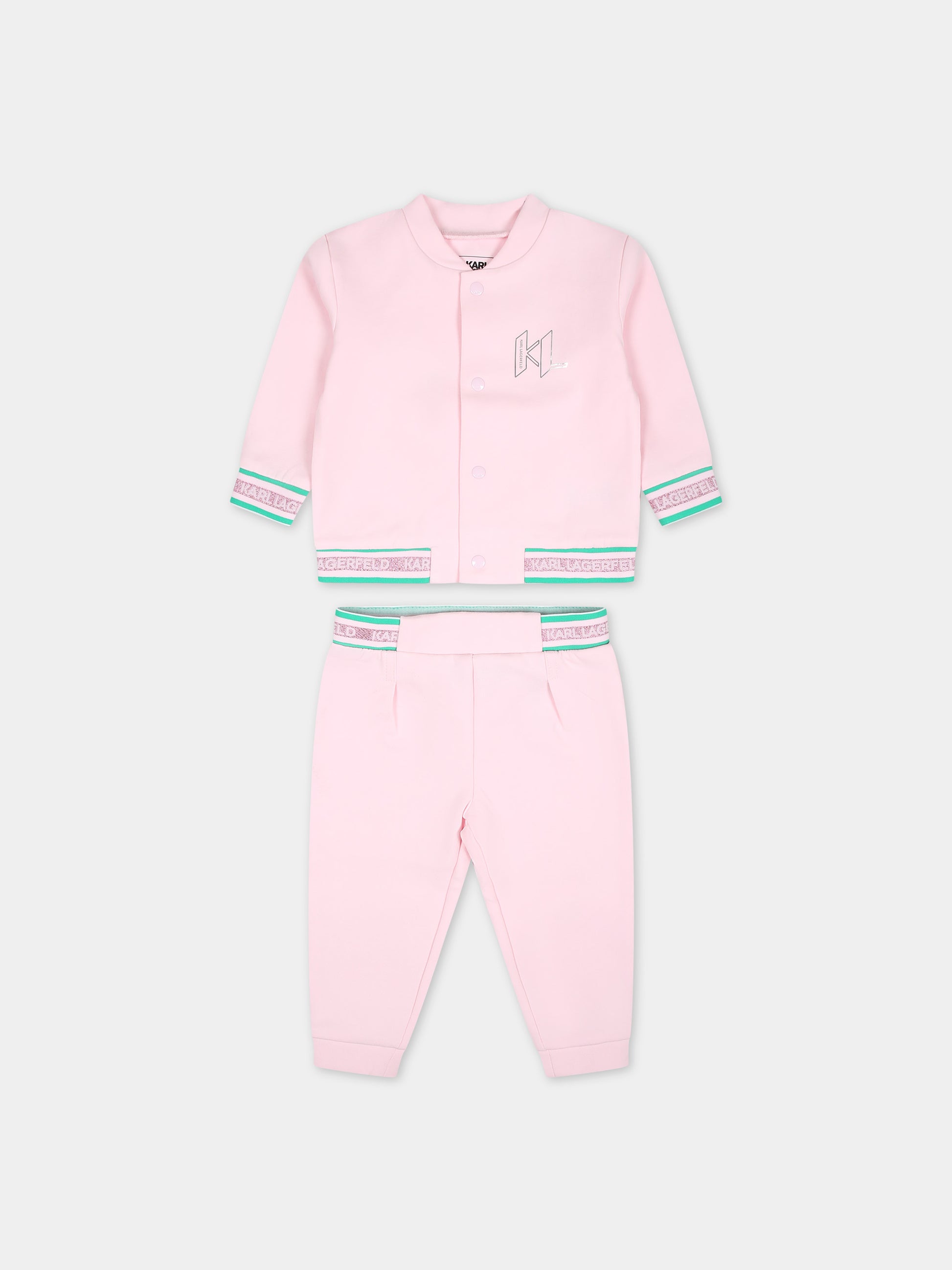 Completo rosa per neonata con logo,Karl Lagerfeld Kids,Z30129 N34