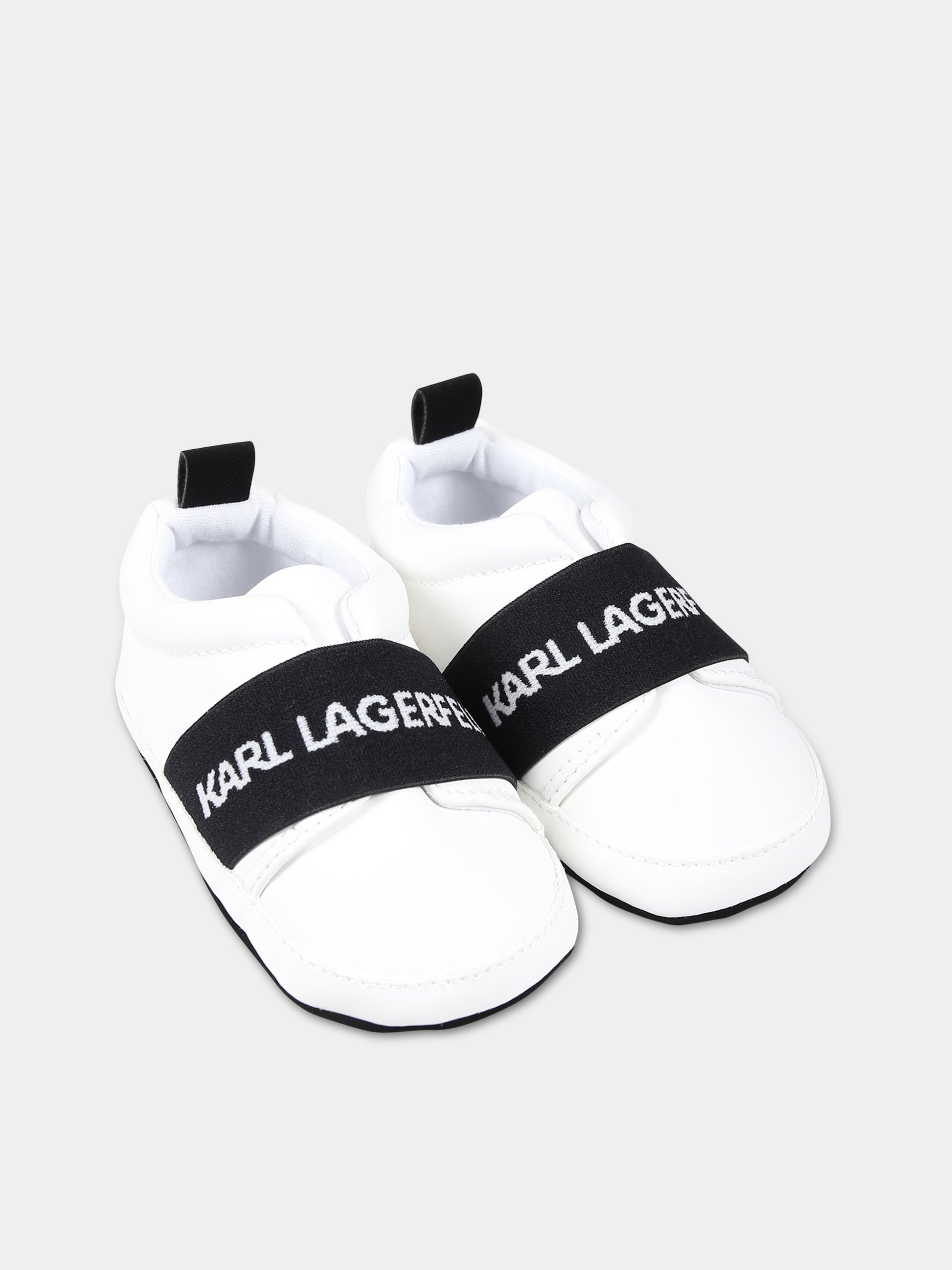 Sneakers bianche per neonati con logo,Karl Lagerfeld Kids,Z30019 10P