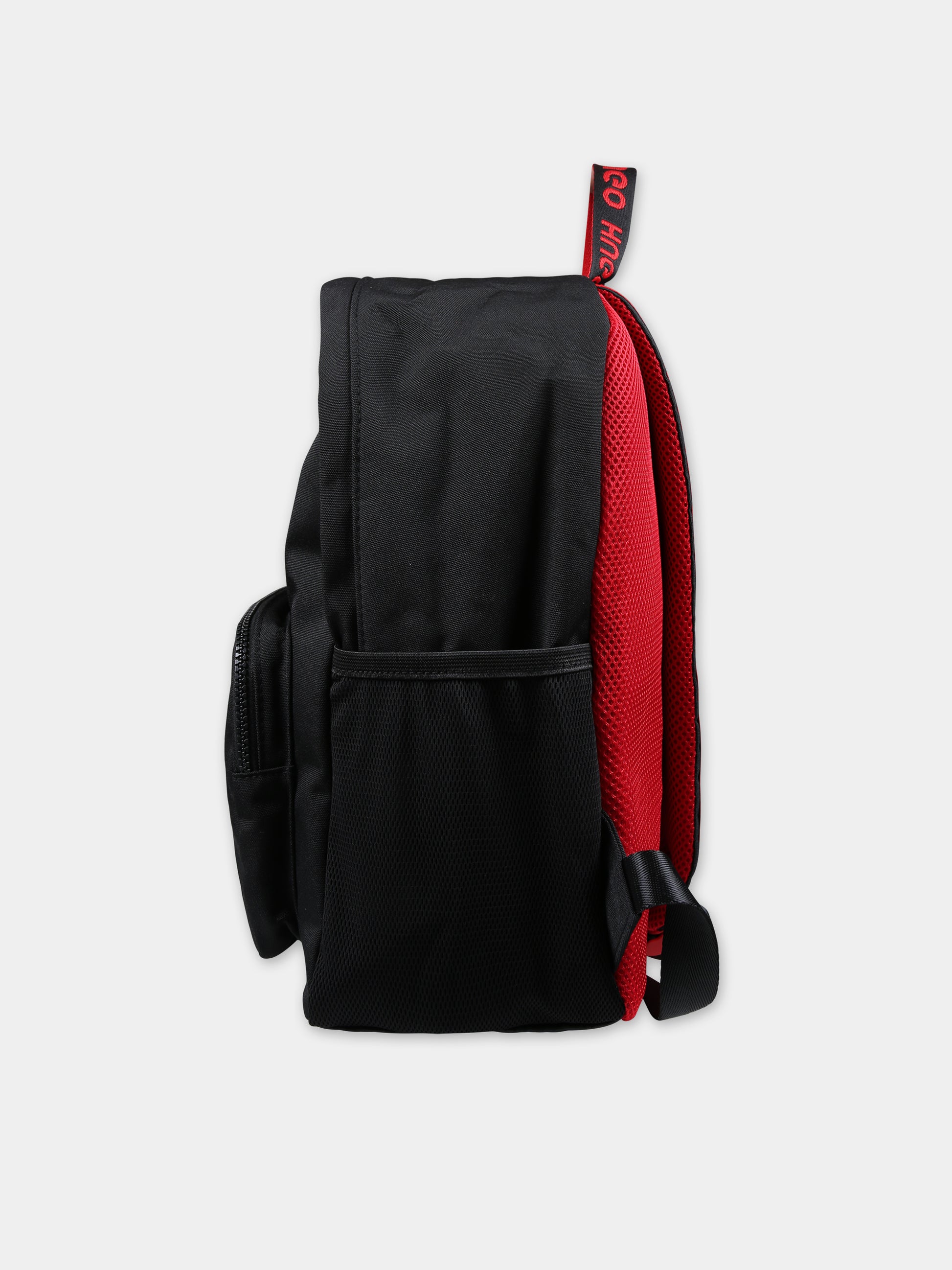 Zaino nero per bambino con logo,Hugo,G00136 09B