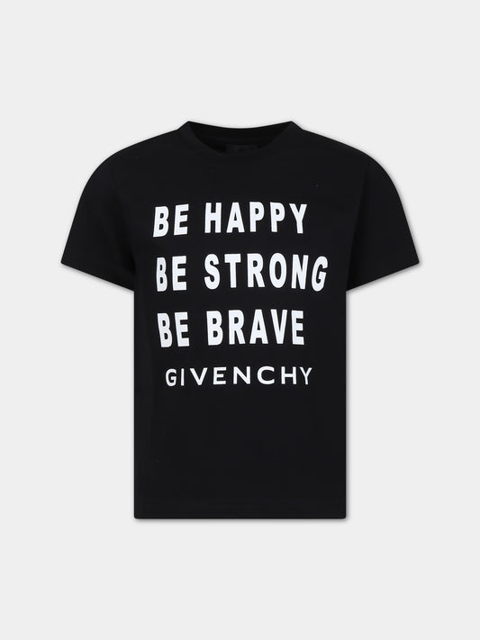T-shirt nera per bambino con logo,Givenchy Kids,H30166 09B