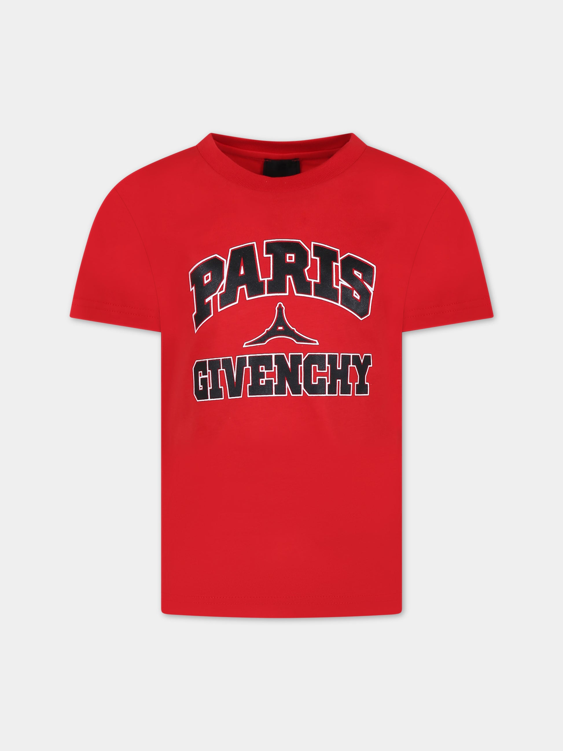 T-shirt rossa per bambino con logo,Givenchy Kids,H30161 991