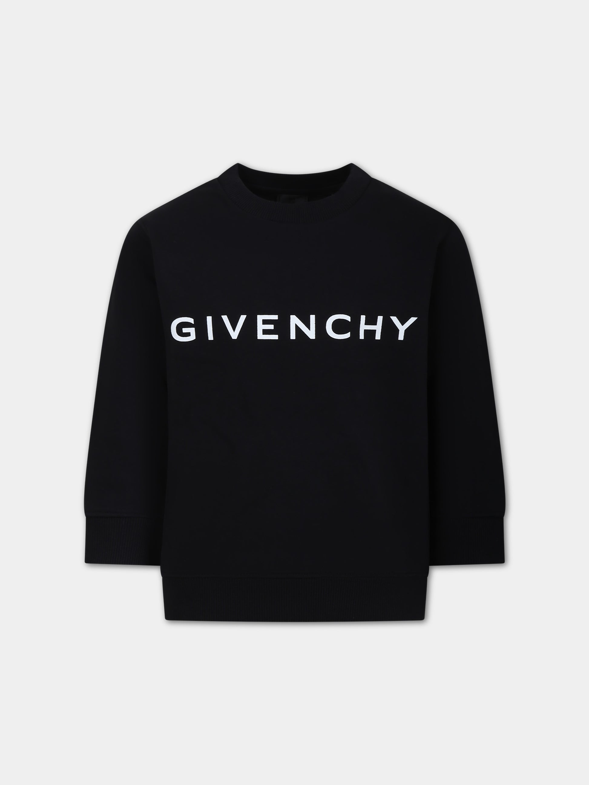 Felpa nera per bambino con logo,Givenchy Kids,H30147 09B