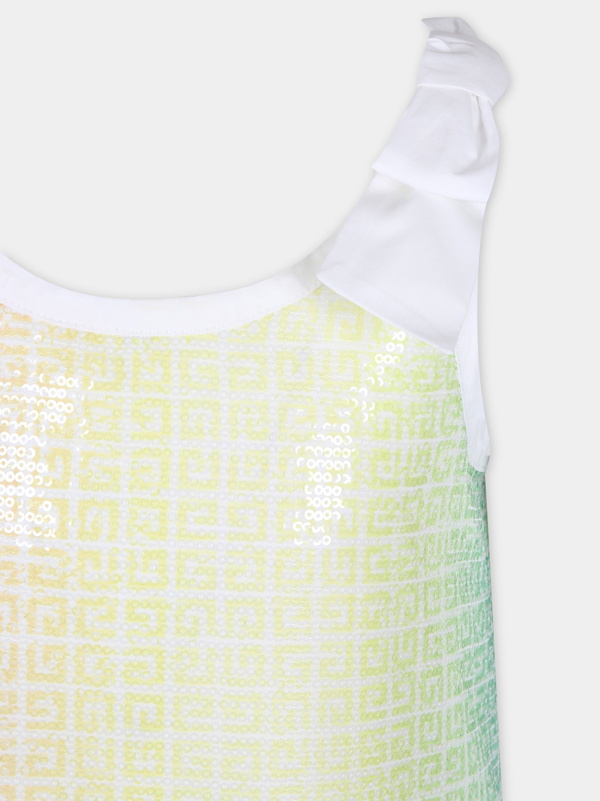 Vestito elegante multicolor per bambina con logo,Givenchy Kids,H30055 Z40