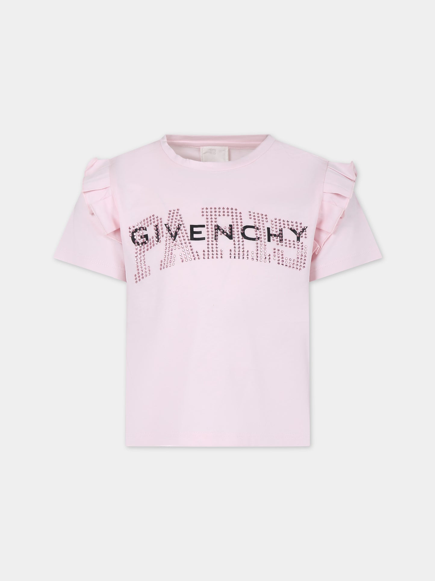 T-shirt rosa per bambina con logo,Givenchy Kids,H30077 44Z