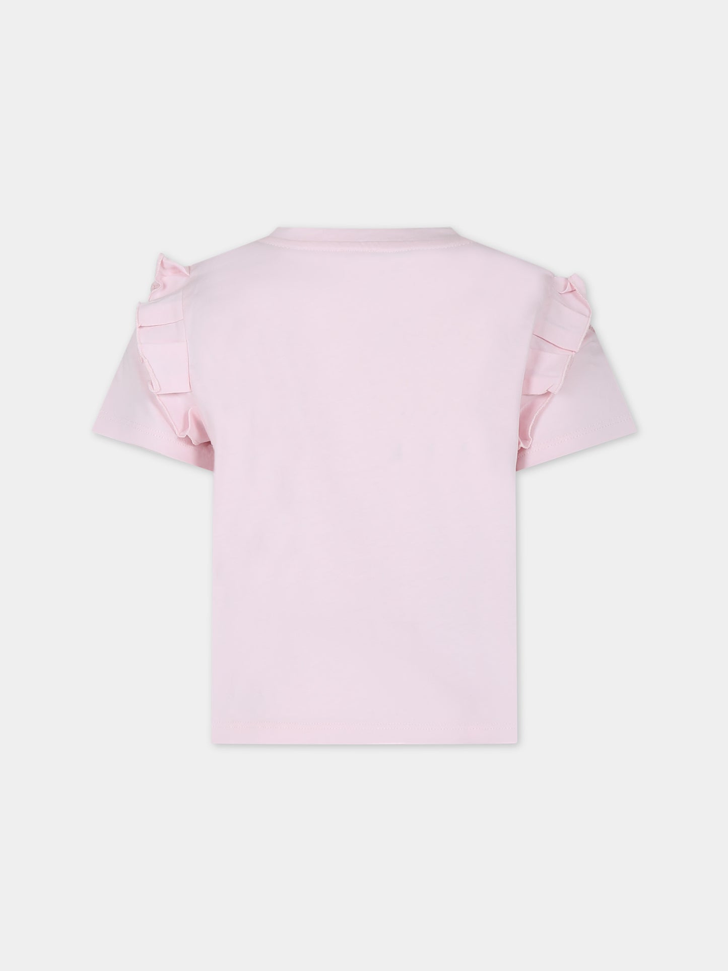 T-shirt rosa per bambina con logo,Givenchy Kids,H30077 44Z