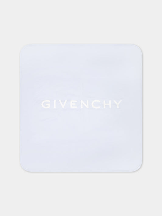 Coperta celeste per neonato con logo,Givenchy Kids,H30245 771