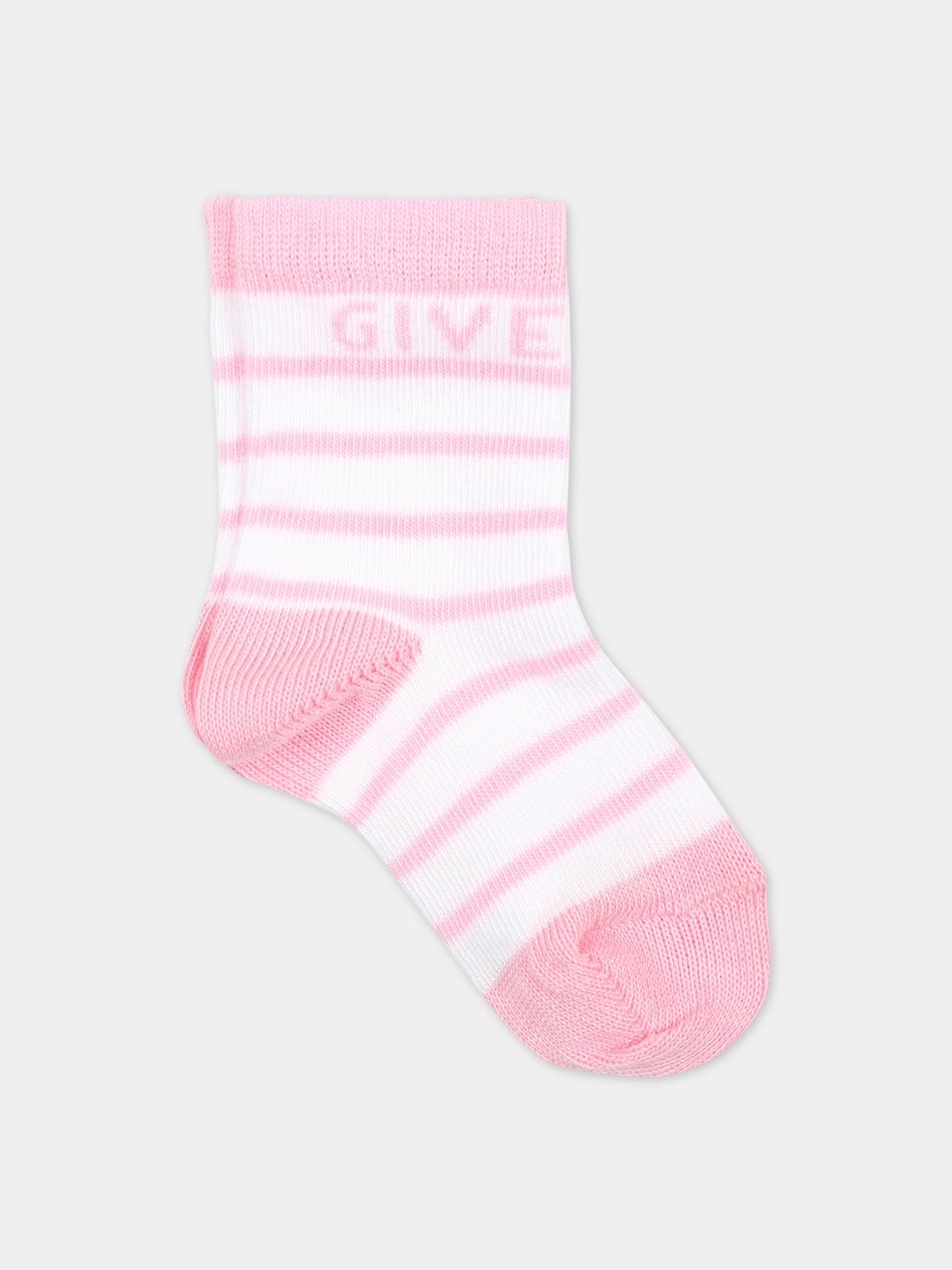 Set calze rosa per neonata con logo,Givenchy Kids,H30224 44Z