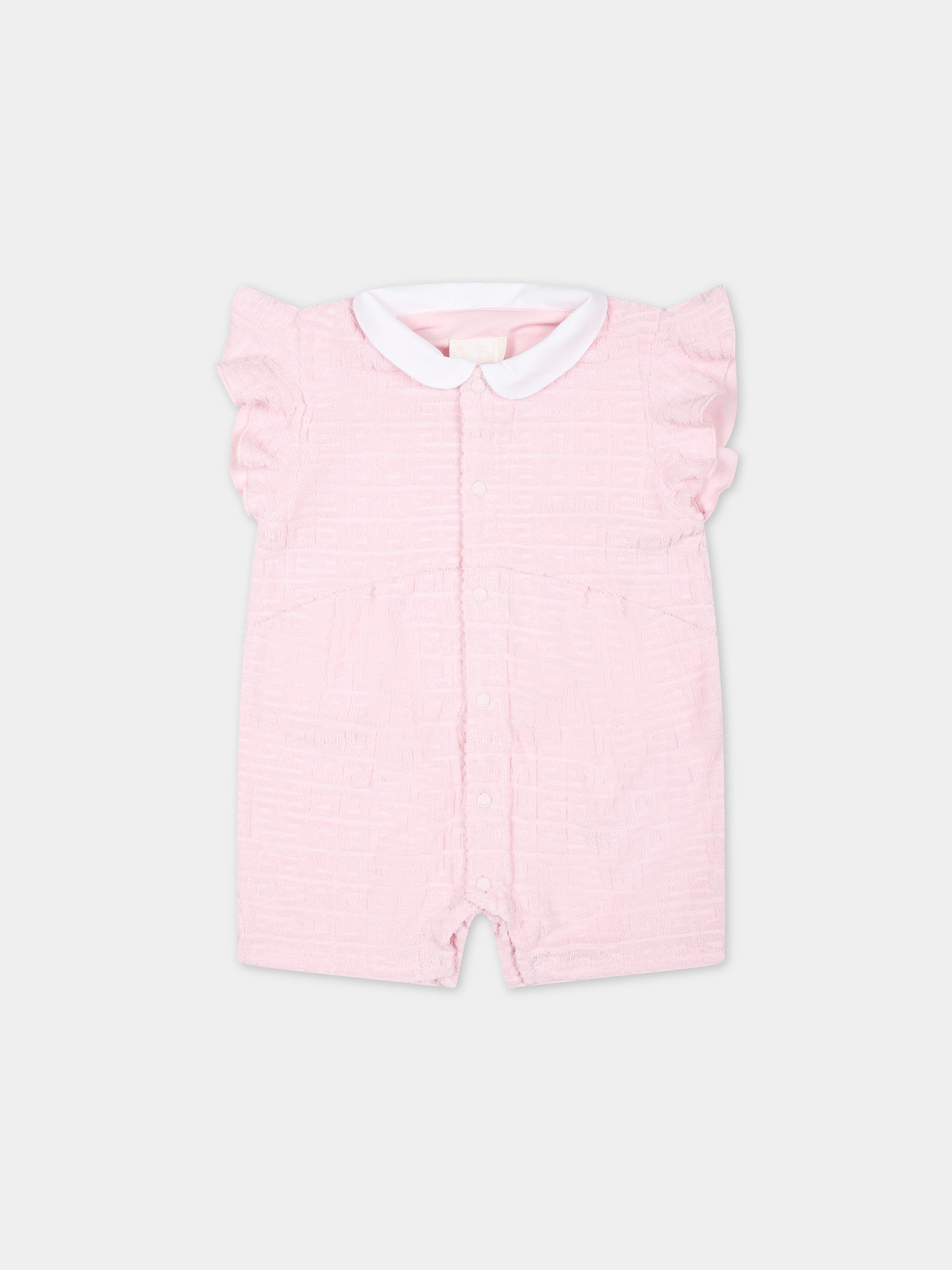 Pagliaccetto rosa per neonata con logo,Givenchy Kids,H30293 44Z