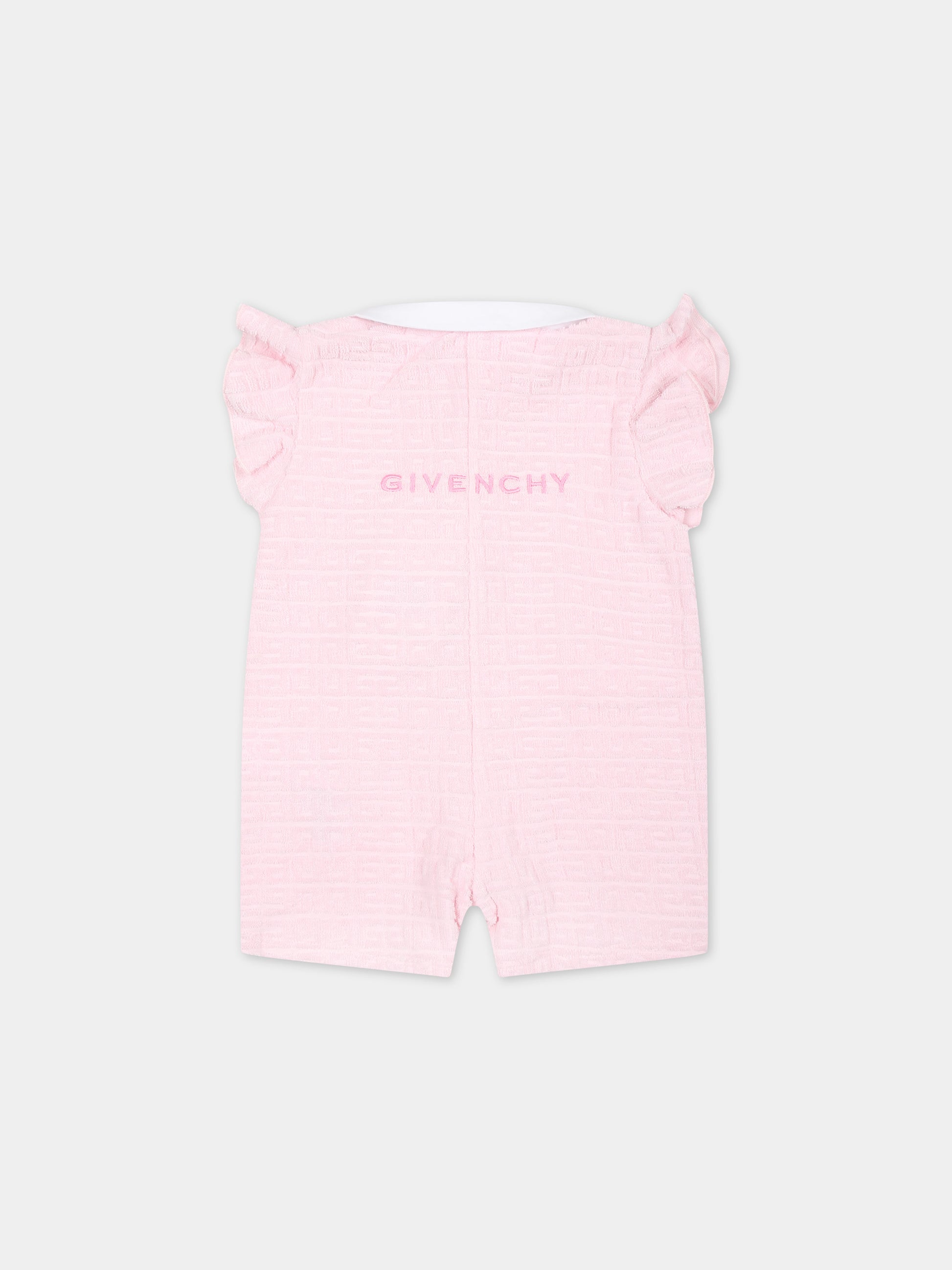 Pagliaccetto rosa per neonata con logo,Givenchy Kids,H30293 44Z