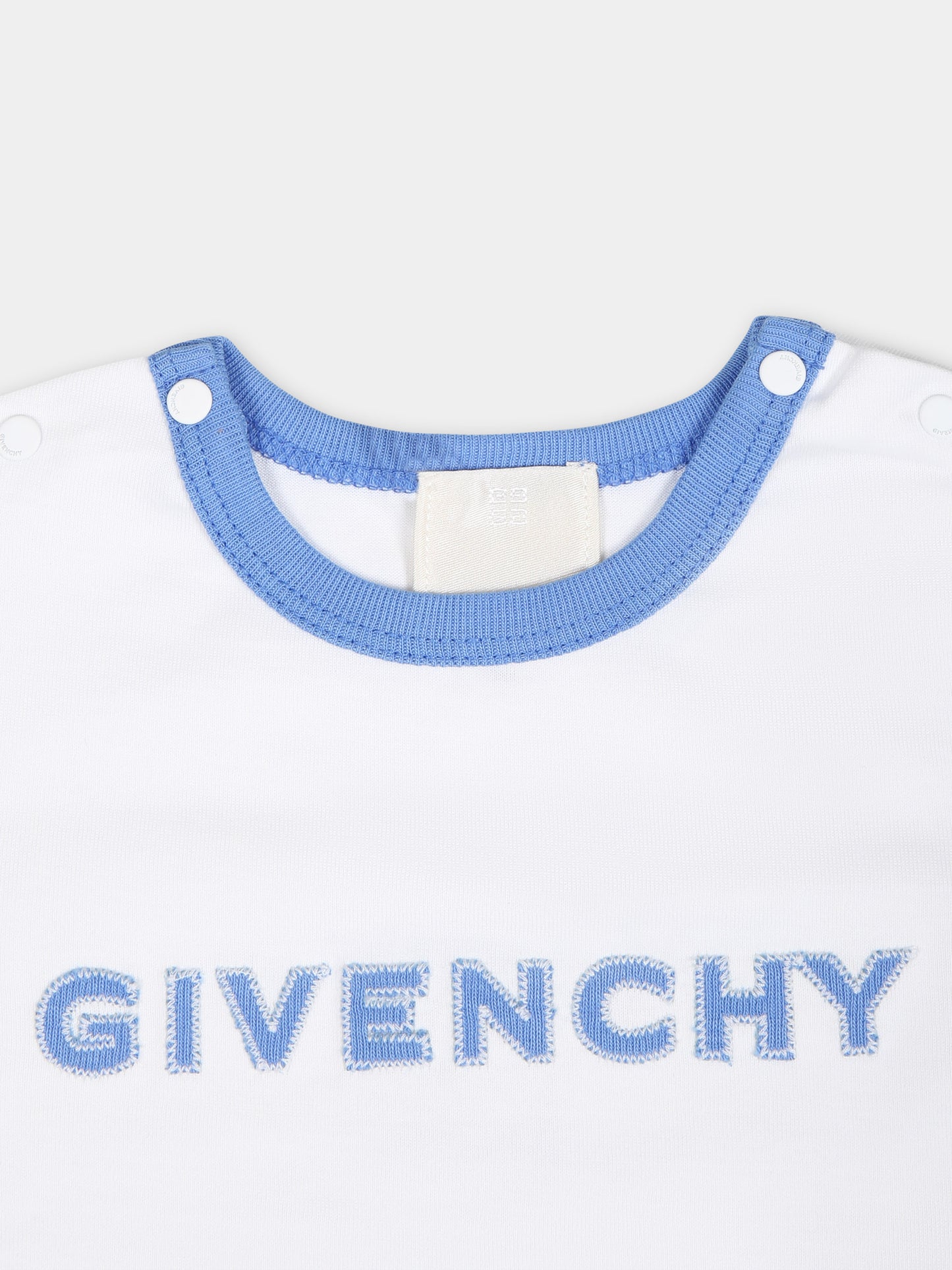 Completo celeste per neonato con logo,Givenchy Kids,H30265 824