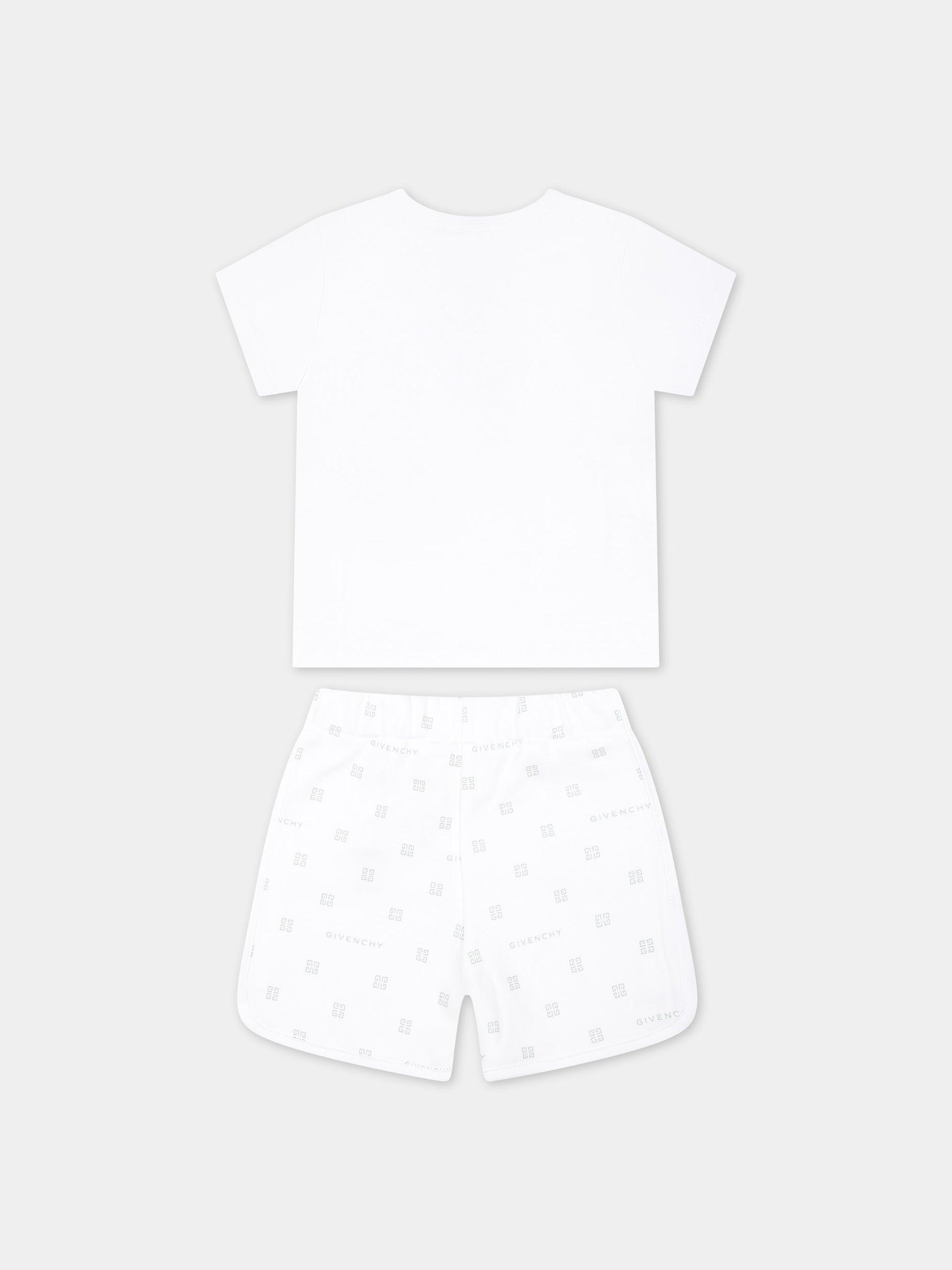 Completo bianco per neonati con logo,Givenchy Kids,H30237 10P