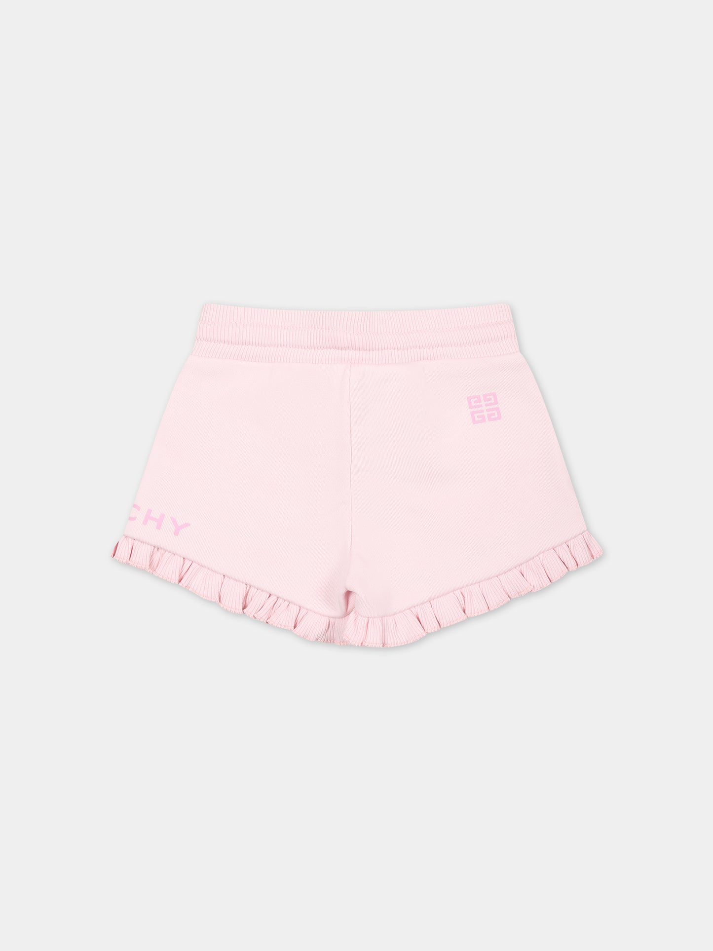 Shorts sportivi rosa per neonata con logo,Givenchy Kids,H30195 44Z