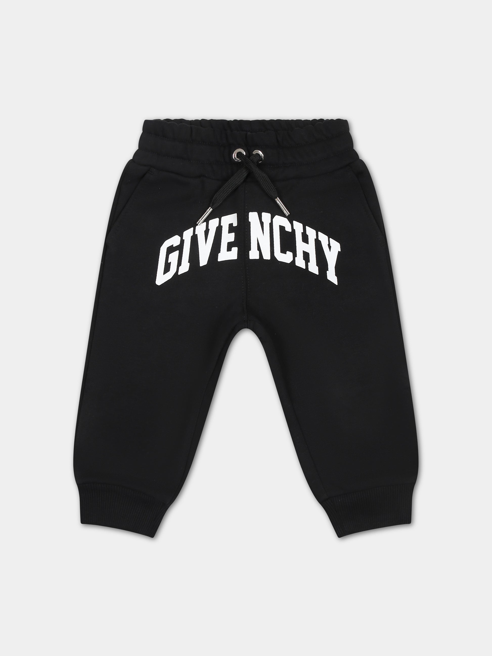 Pantaloni sportivi neri per neonato con logo,Givenchy Kids,H30210 09B