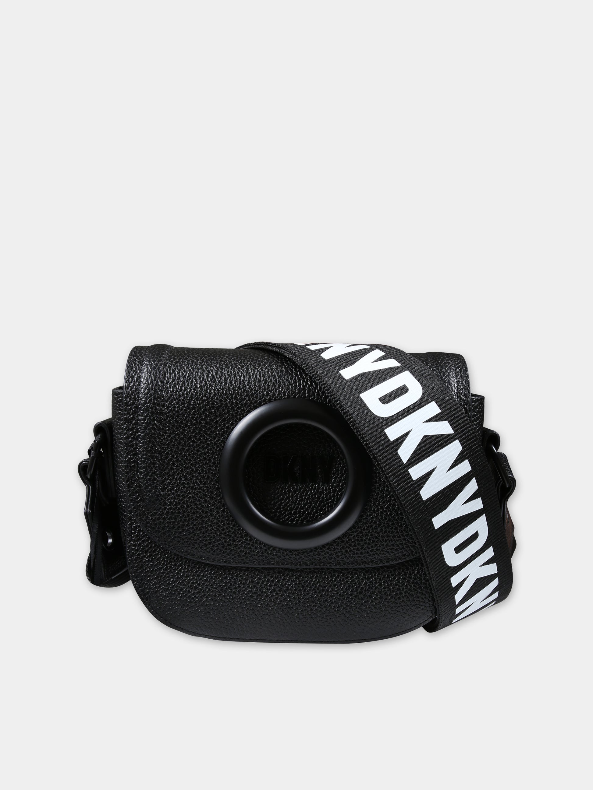 Borsa nera per bambina con logo,Dkny,D60155 09B