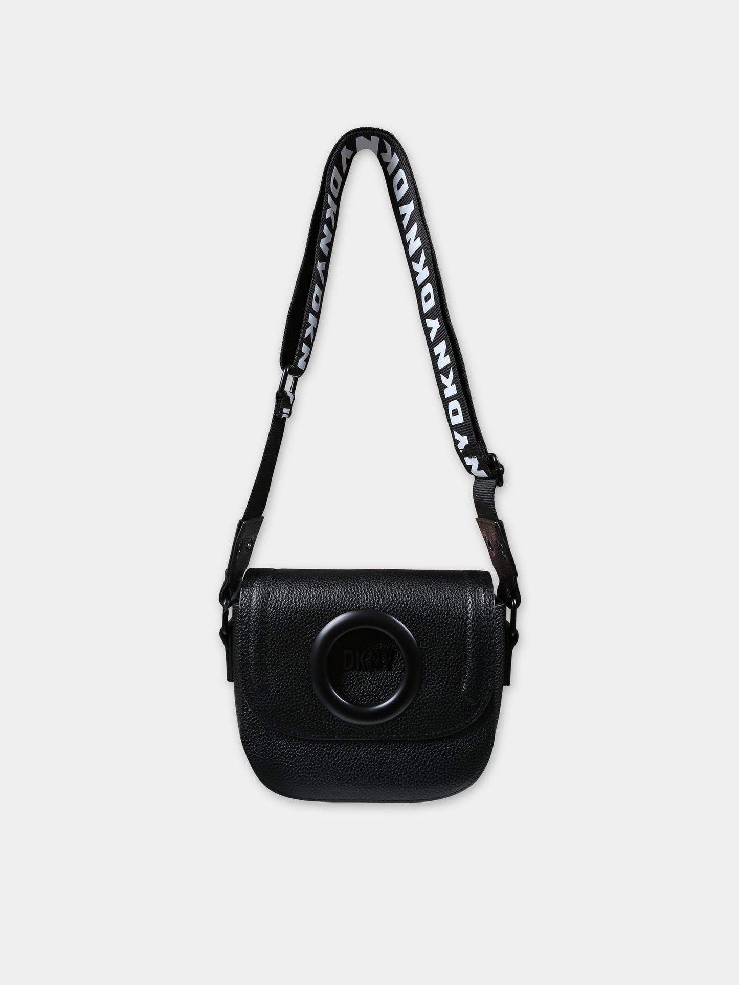 Borsa nera per bambina con logo,Dkny,D60155 09B