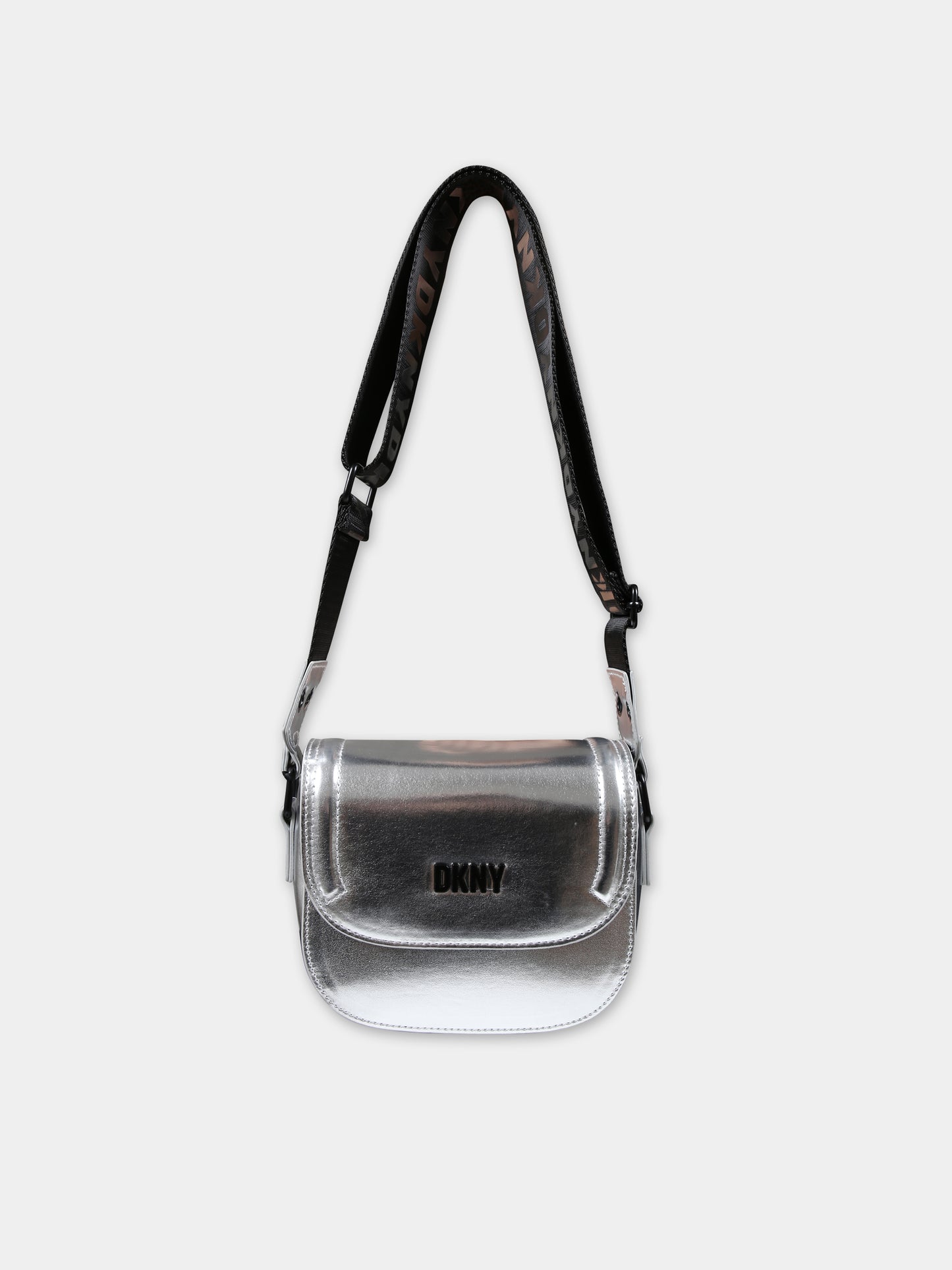 Borsa argento per bambina con logo,Dkny,D60157 016