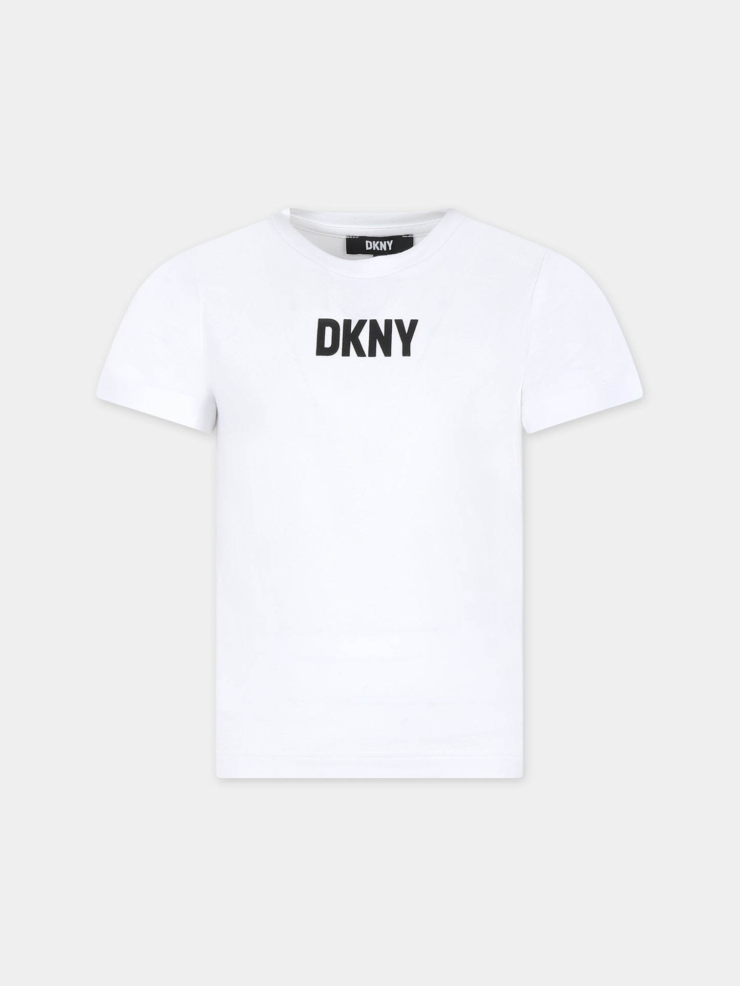 T-shirt bianca per bambini con logo,Dkny,D60023 10P