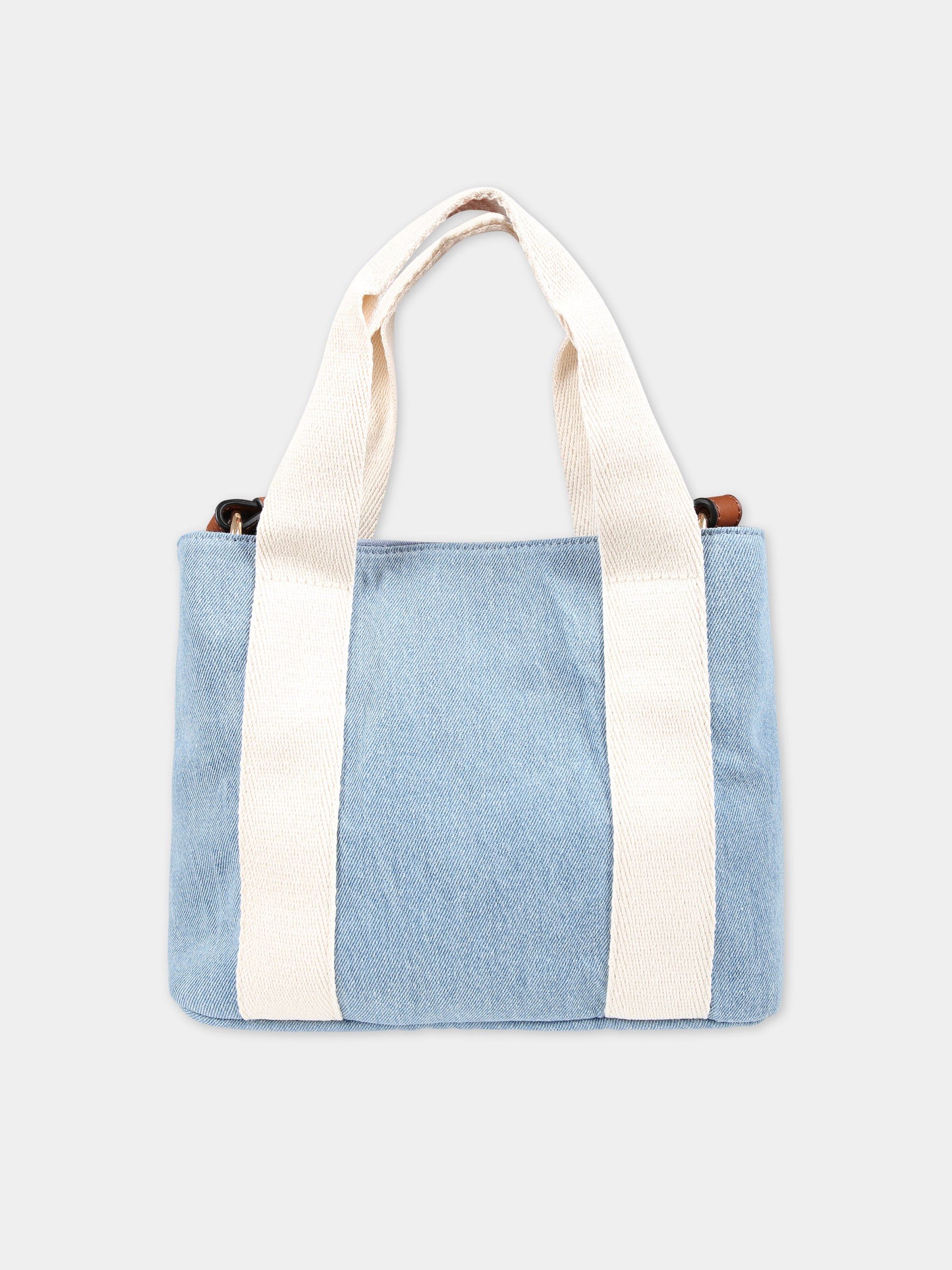 Borsa in denim per bambina con logo,Chloé Kids,C20046 Z10