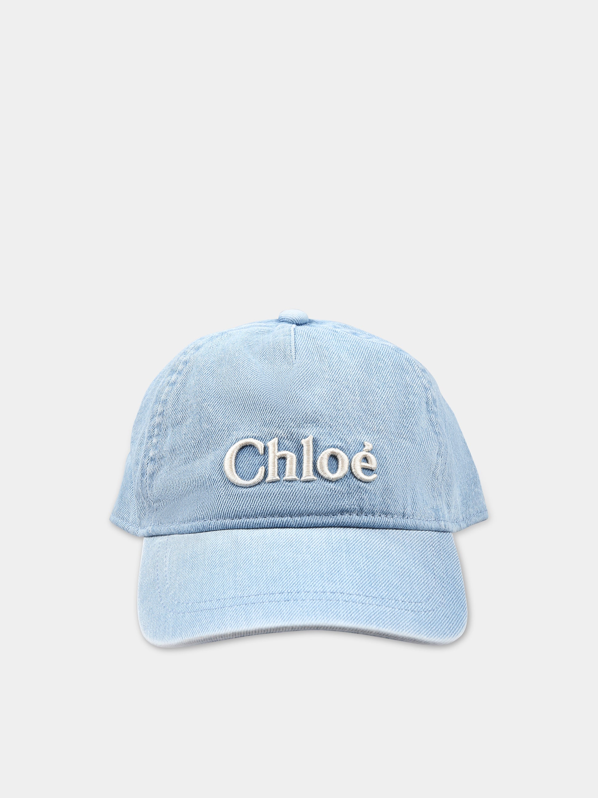 Cappello con visiera in denim per bambina,Chloé Kids,C20183 Z10