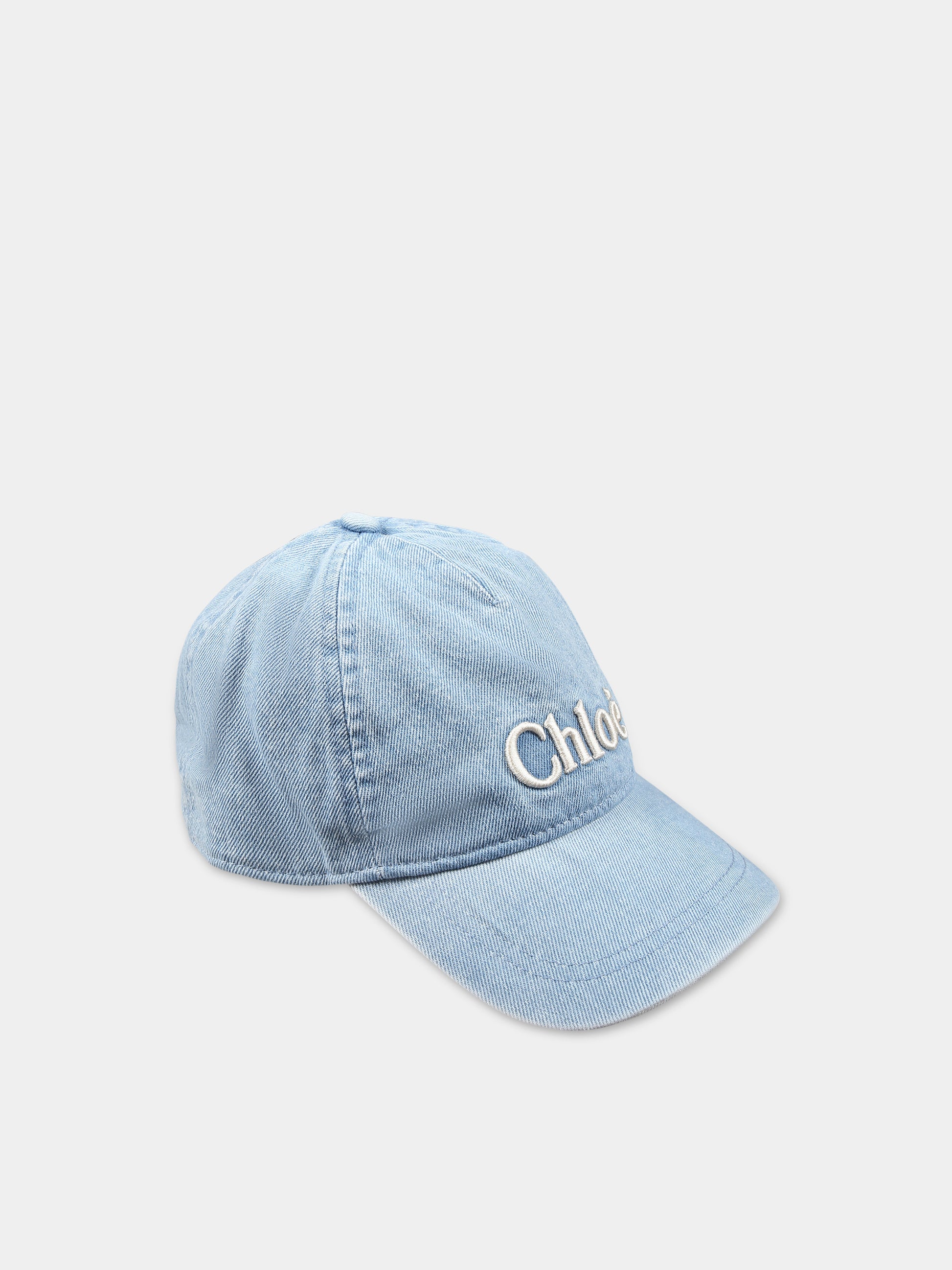 Cappello con visiera in denim per bambina,Chloé Kids,C20183 Z10
