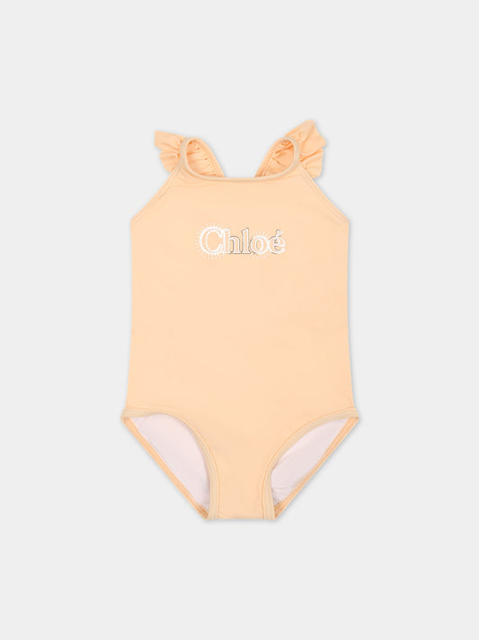 Costume intero rosa per neonata con logo,Chloé Kids,C20182 45F