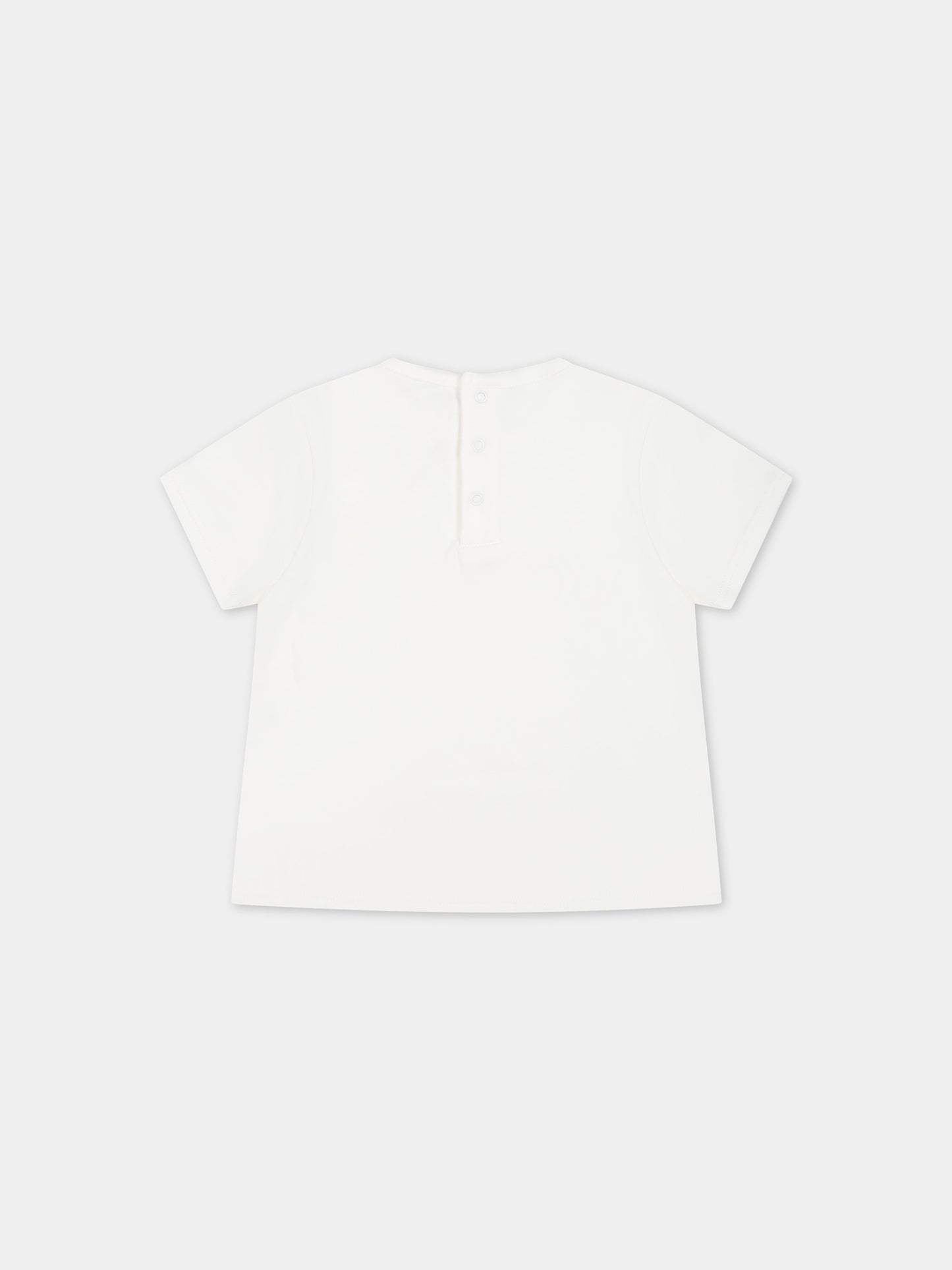 T-shirt bianca per neonata con logo,Chloé Kids,C20019 117