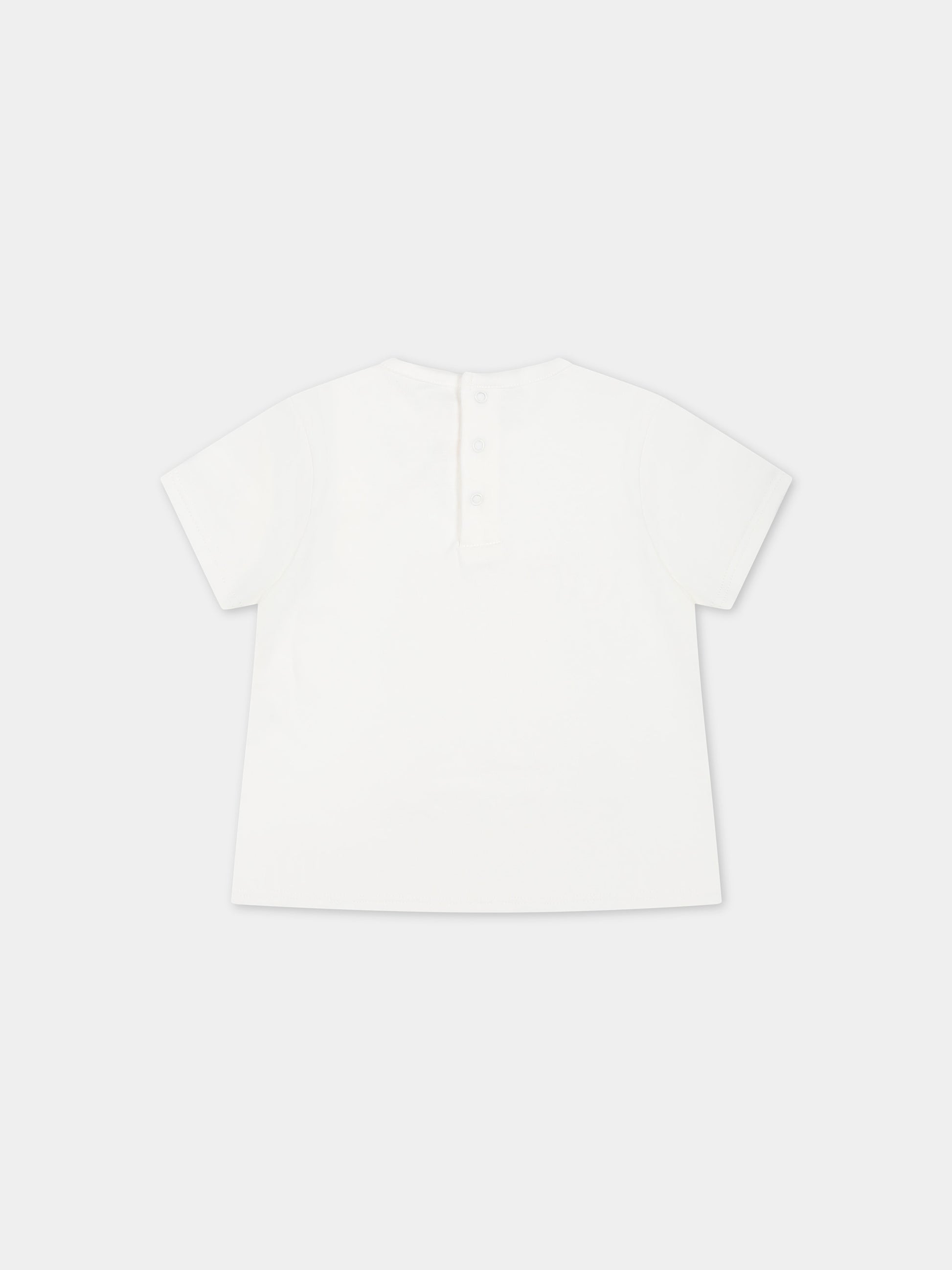 T-shirt bianca per neonata con logo,Chloé Kids,C20019 117