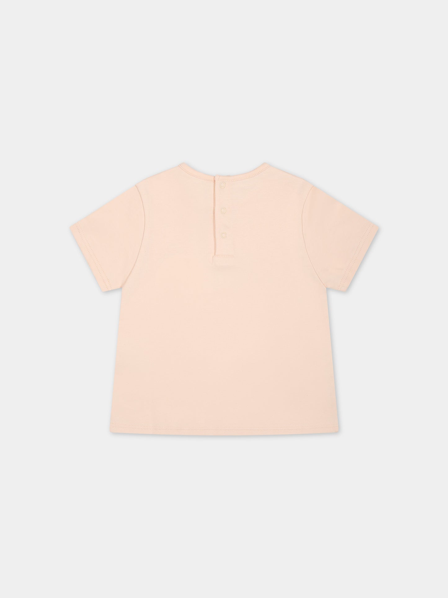 T-shirt rosa per neonata con logo,Chloé Kids,C20019 45F