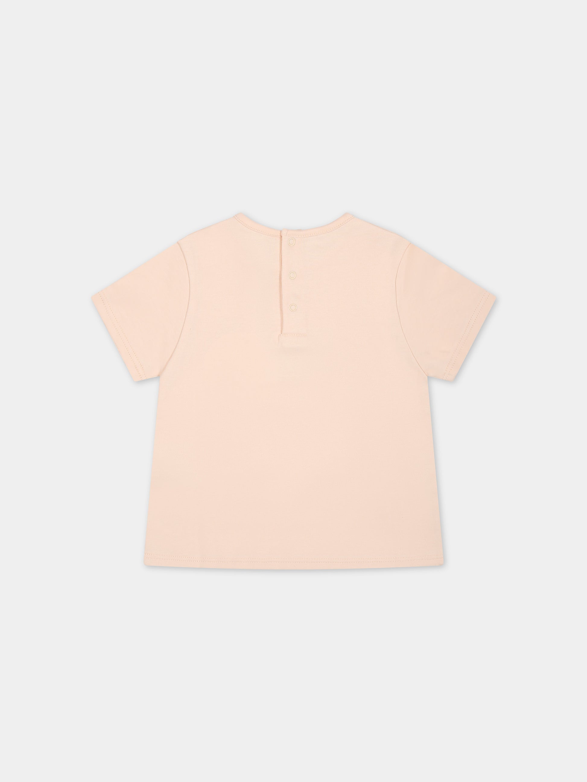 T-shirt rosa per neonata con logo,Chloé Kids,C20019 45F