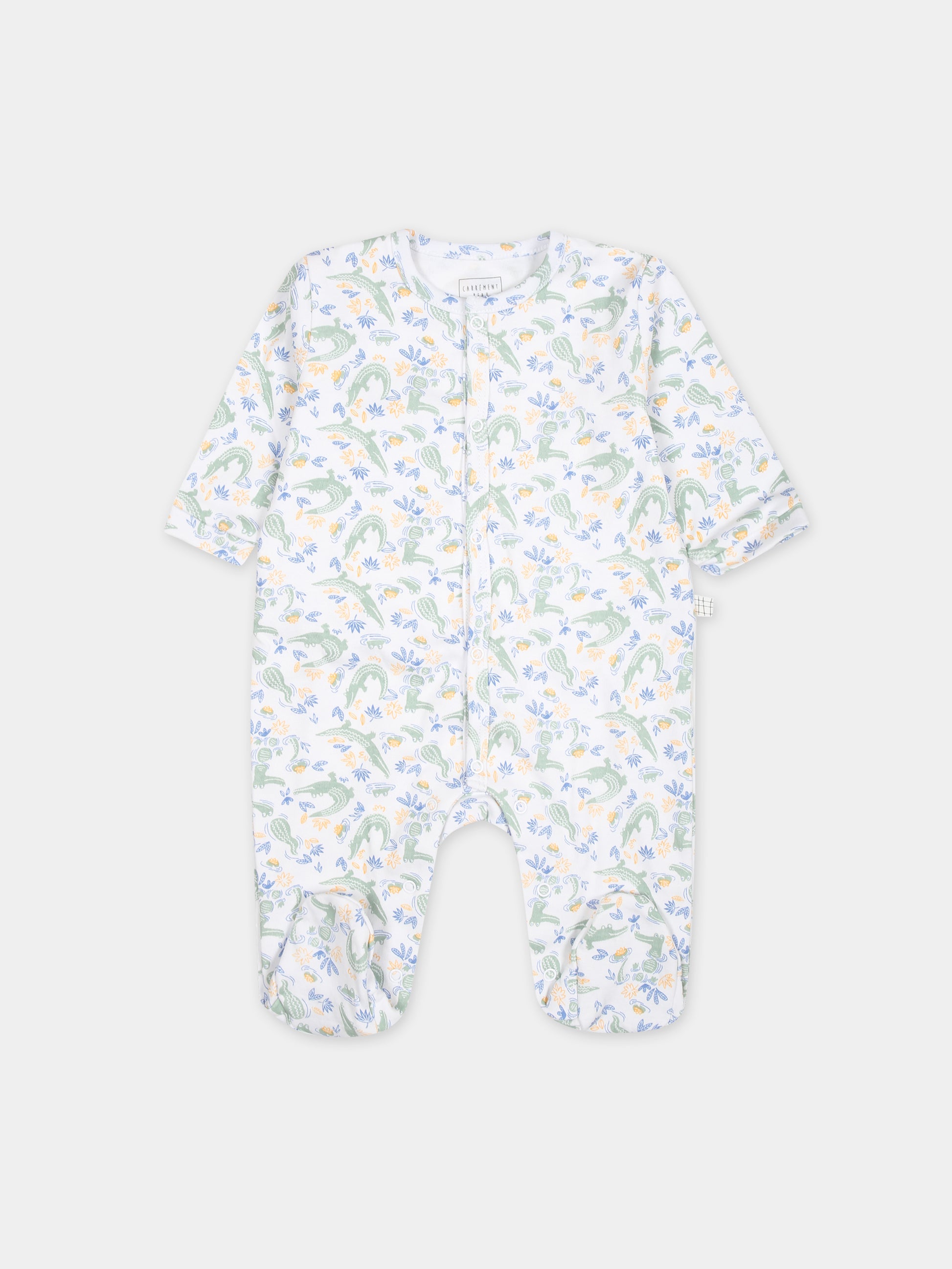 Tutina bianca per neonato con coccodrilli all-over,Carrement Beau,Y30051 10P