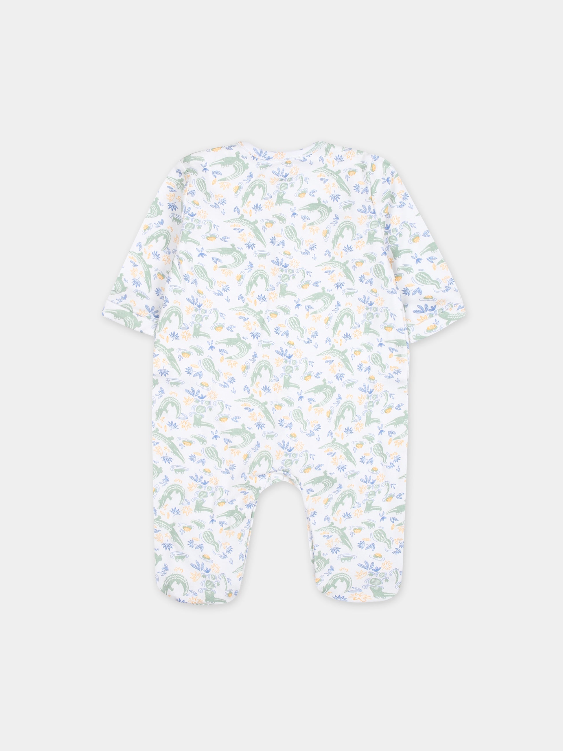 Tutina bianca per neonato con coccodrilli all-over,Carrement Beau,Y30051 10P