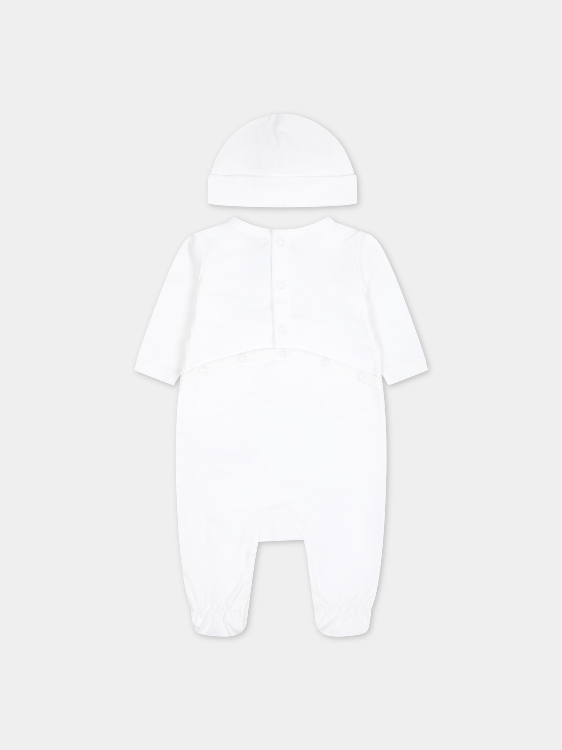 Set bianco per neonato con procioni e logo,Boss,J50831 10P