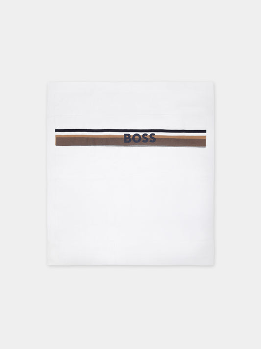 Coperta bianca per neonato con logo,Boss,J50936 10P
