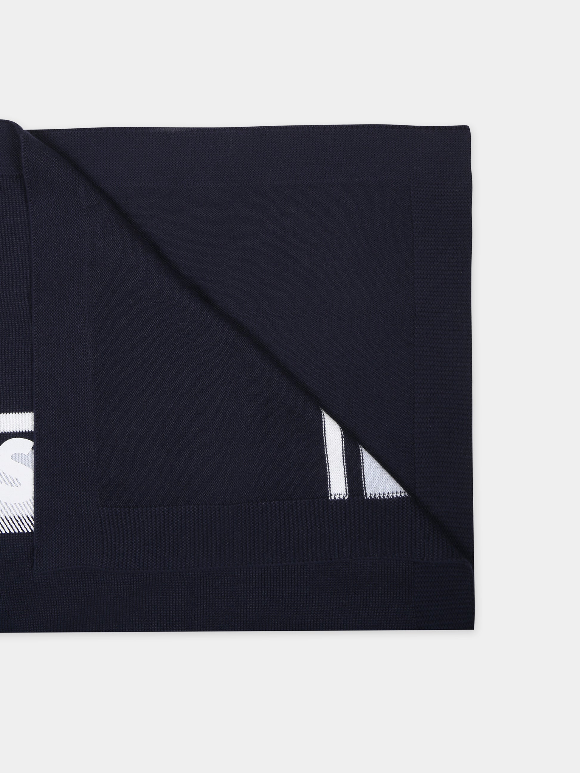 Coperta blu per neonato con logo,Boss,J50936 849