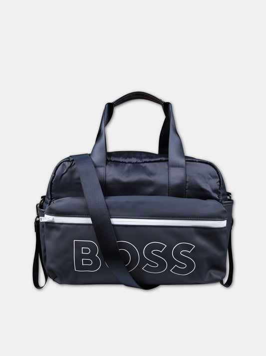 Borsa mamma blu per neonato con logo,Boss,J51023 849