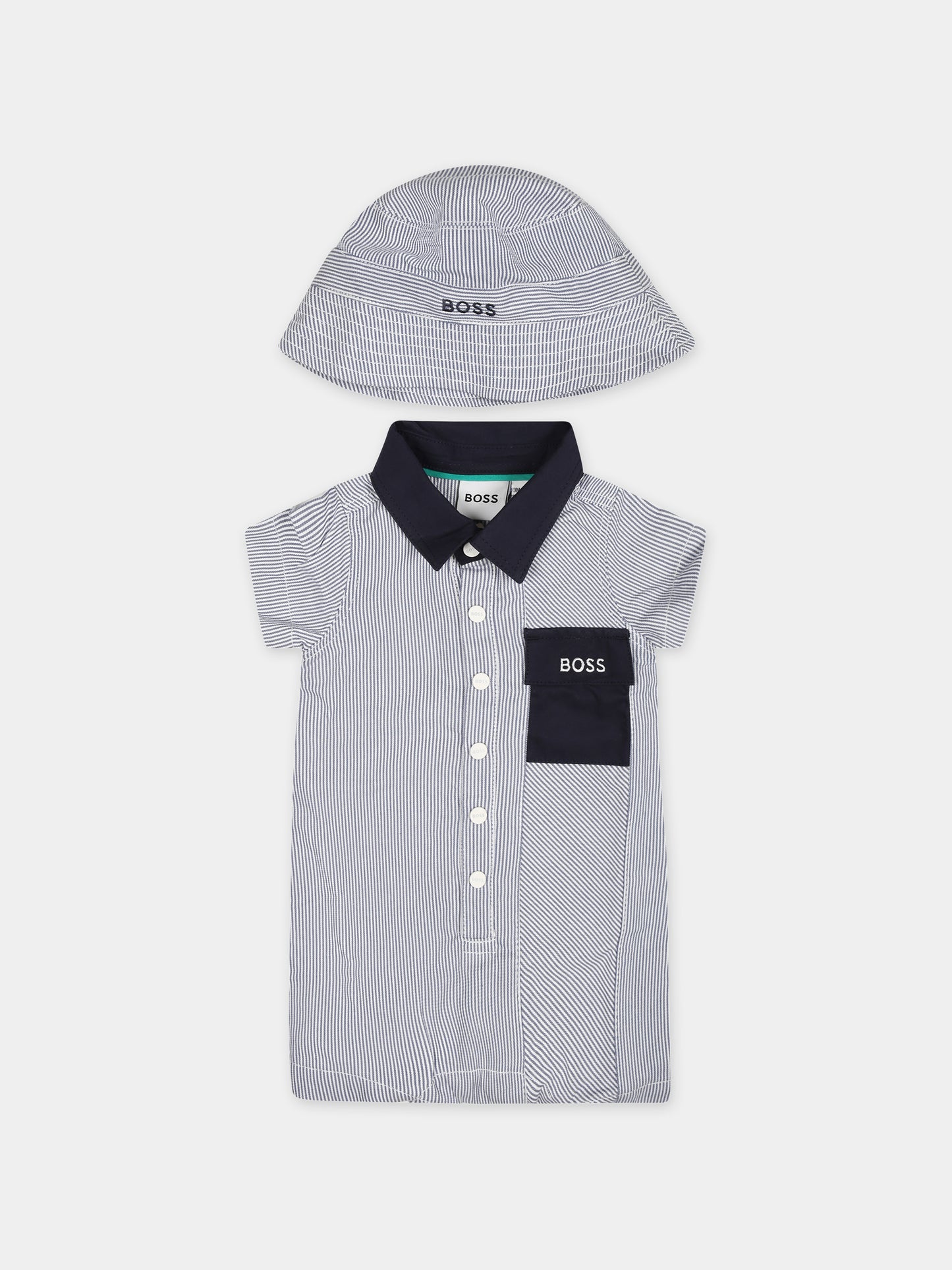 Set blu per neonato con logo,Boss,J50787 V21