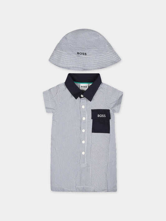 Set blu per neonato con logo,Boss,J50787 V21