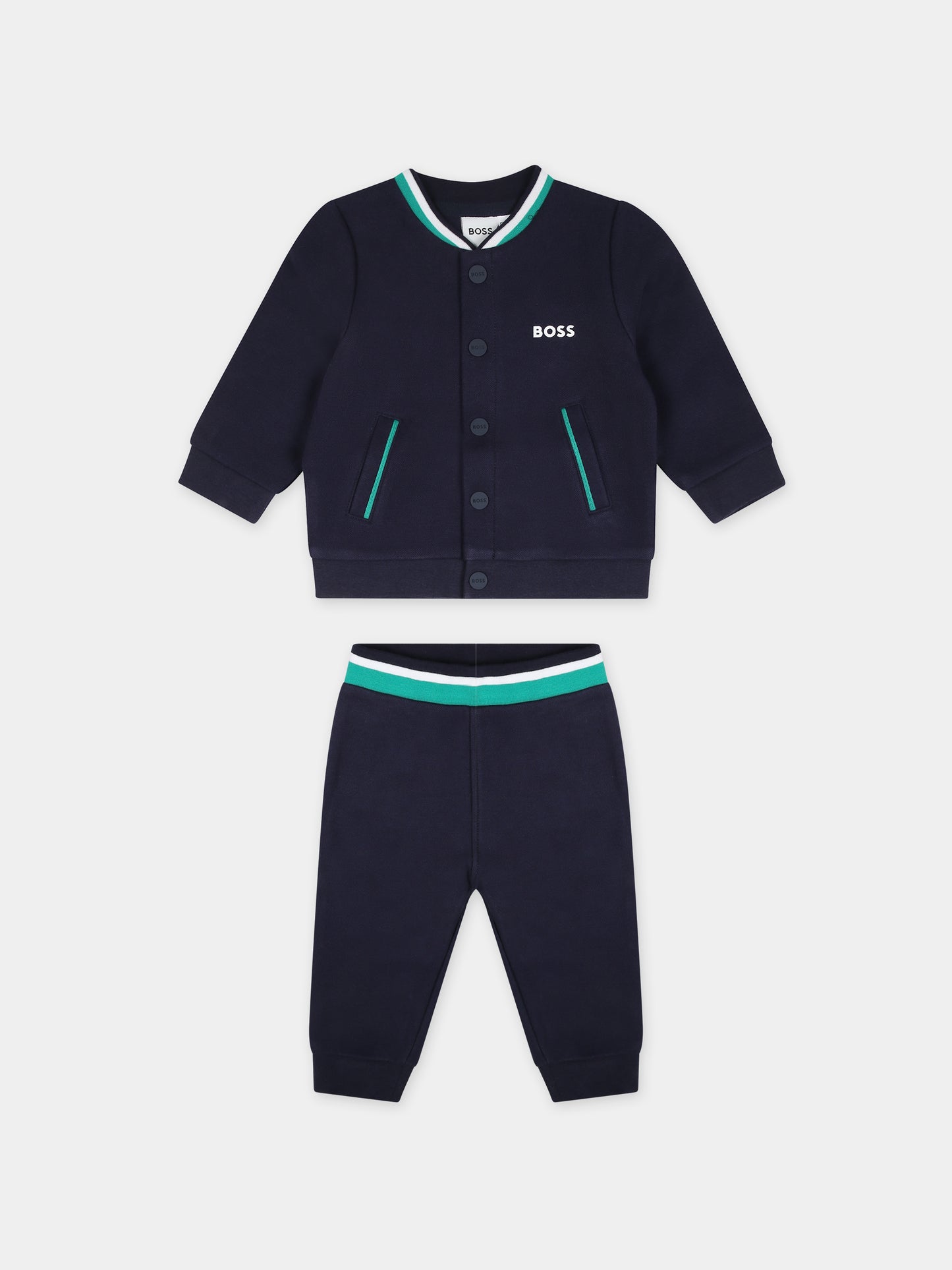 Completo sportivo blu per neonato,Boss,J50788 849