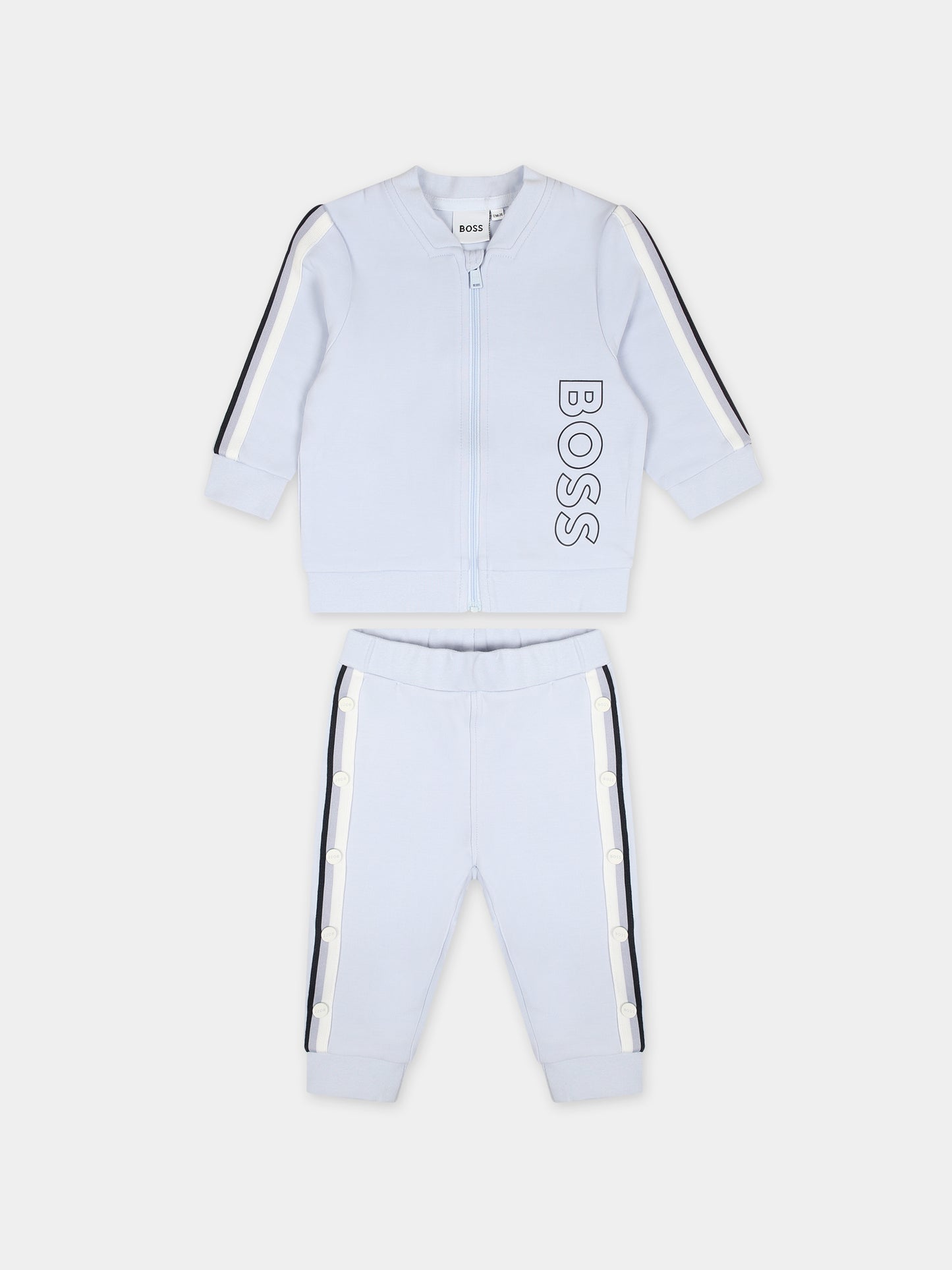 Completo sportivo celeste per neonato,Boss,J50796 771