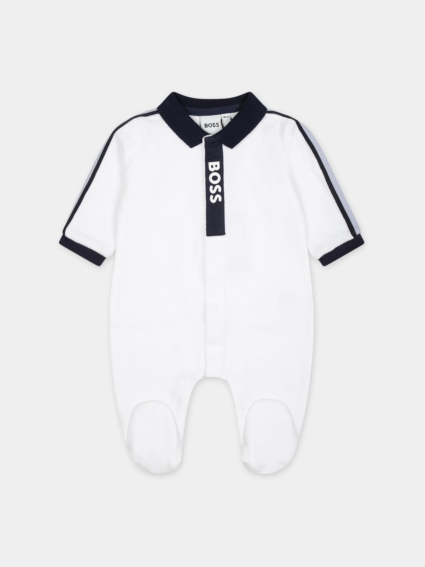 Tutina bianca per neonato con logo,Boss,J50905 10P