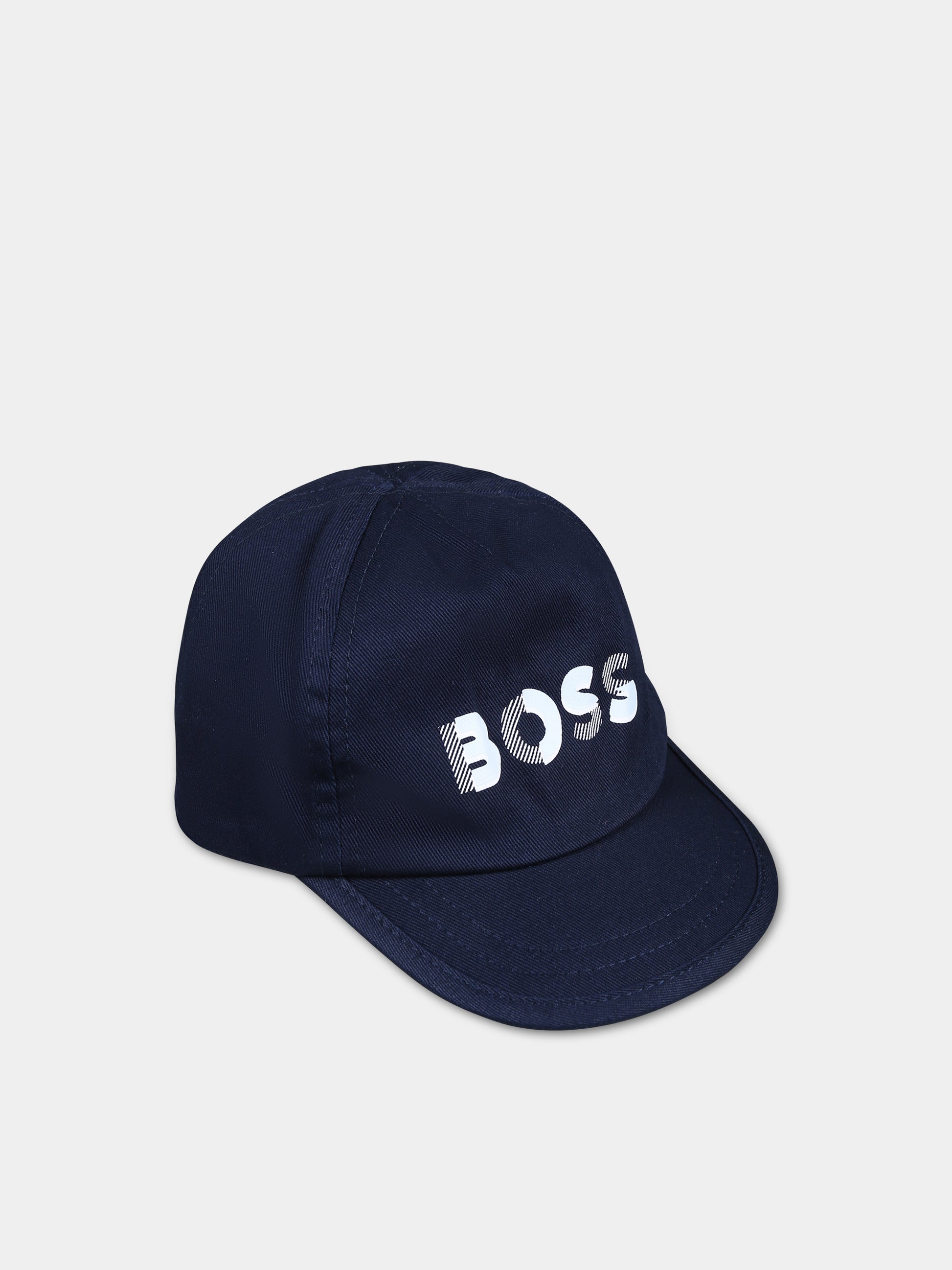 Cappello con visiera blu per neonato con logo,Boss,J50913 849