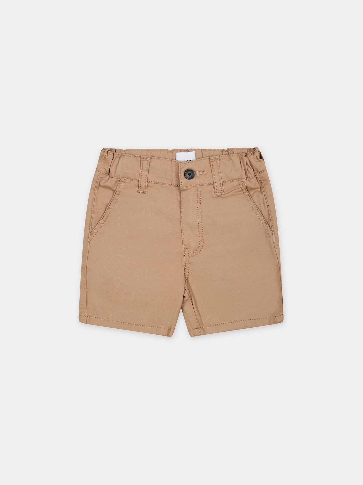 Shorts marrone per neonato con dettaglio logo,Boss,J50578 269