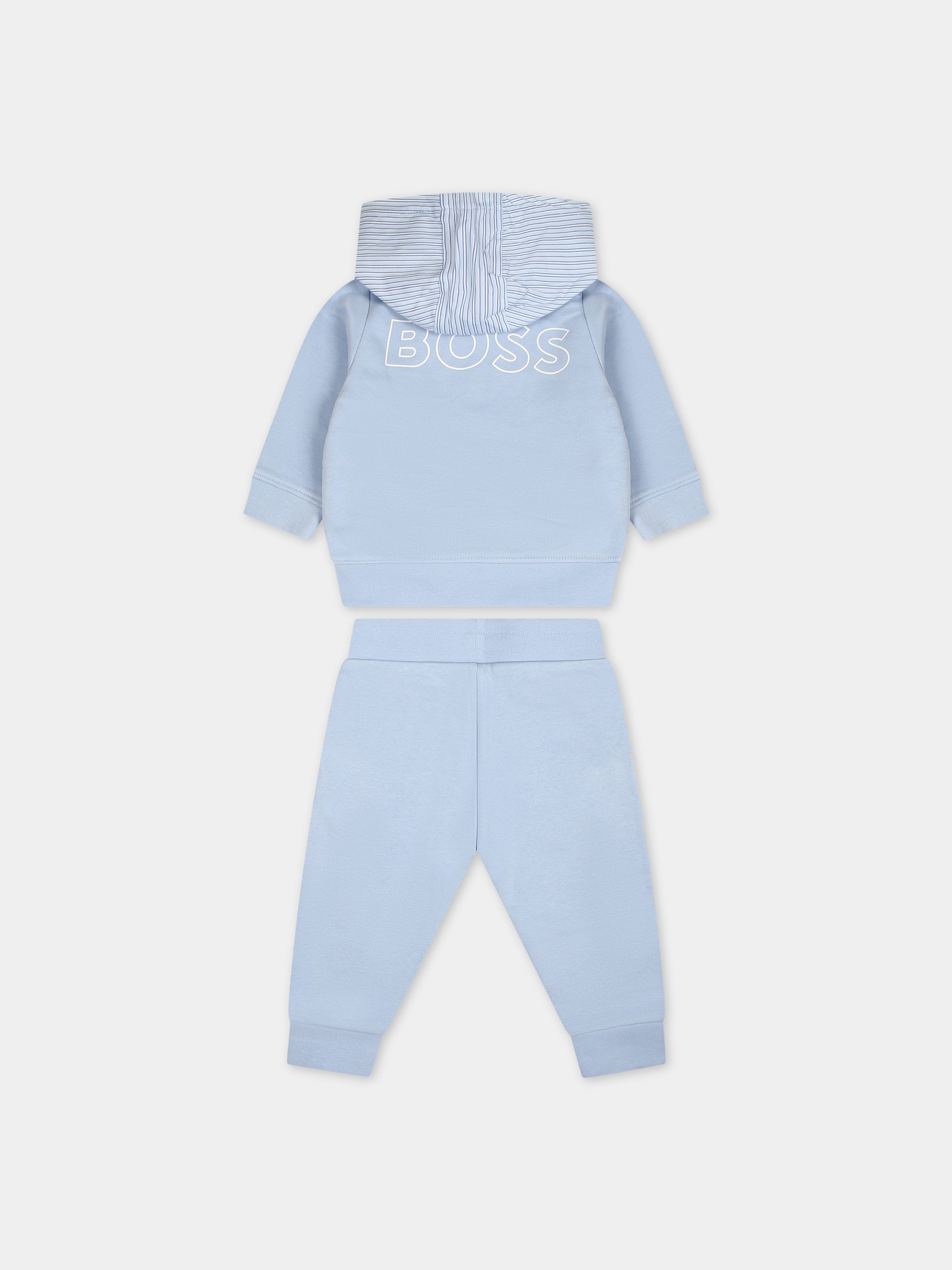 Completo celeste per neonato con logo,Boss,J50629 783