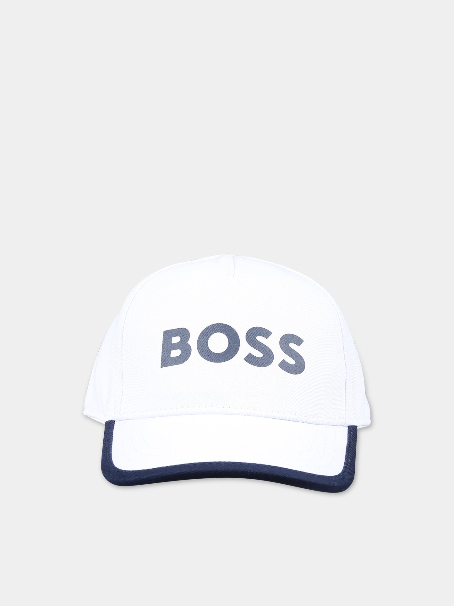 Cappello con visiera bianco per neonato con logo,Boss,J50977 10P