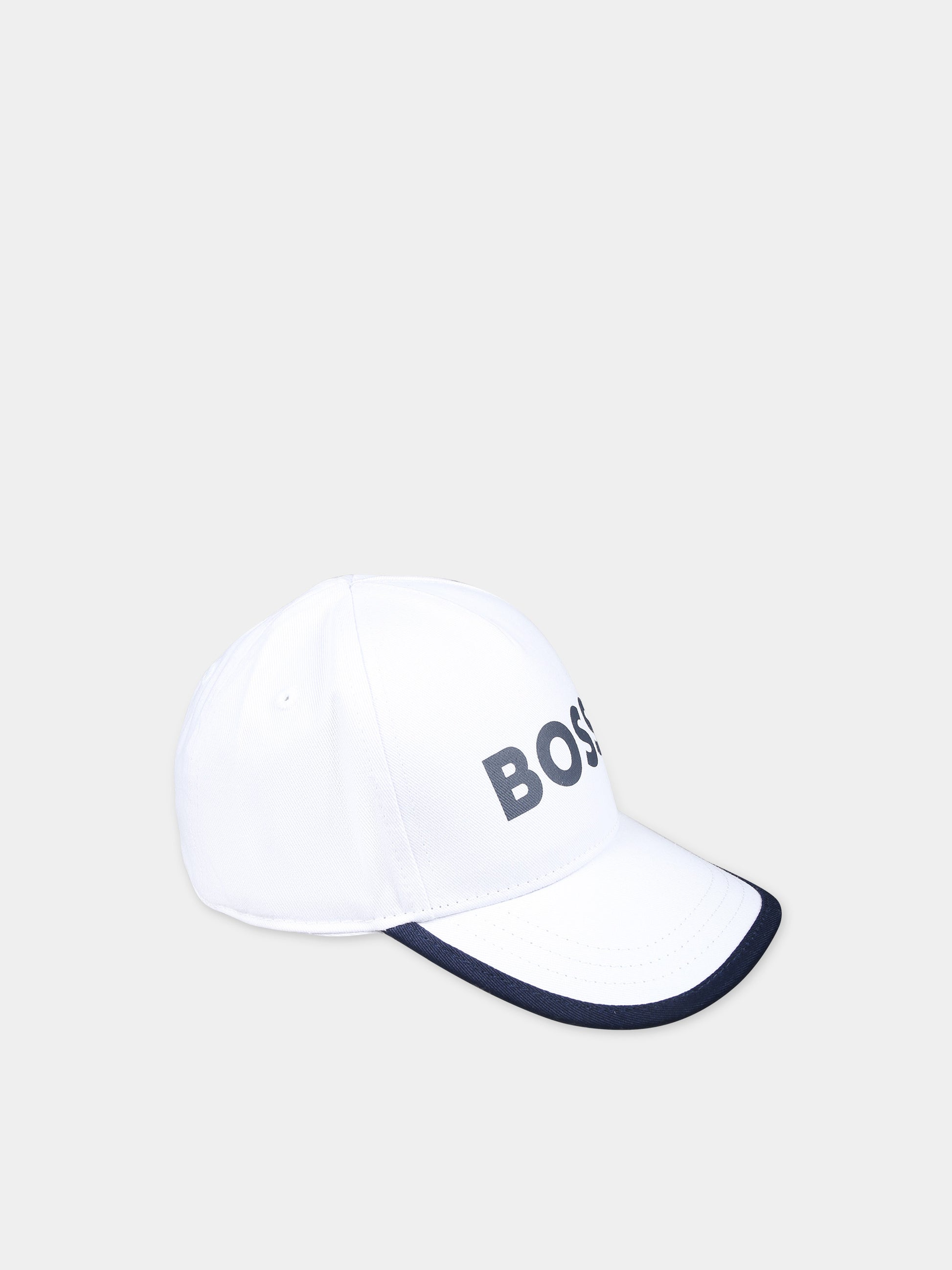Cappello con visiera bianco per neonato con logo,Boss,J50977 10P