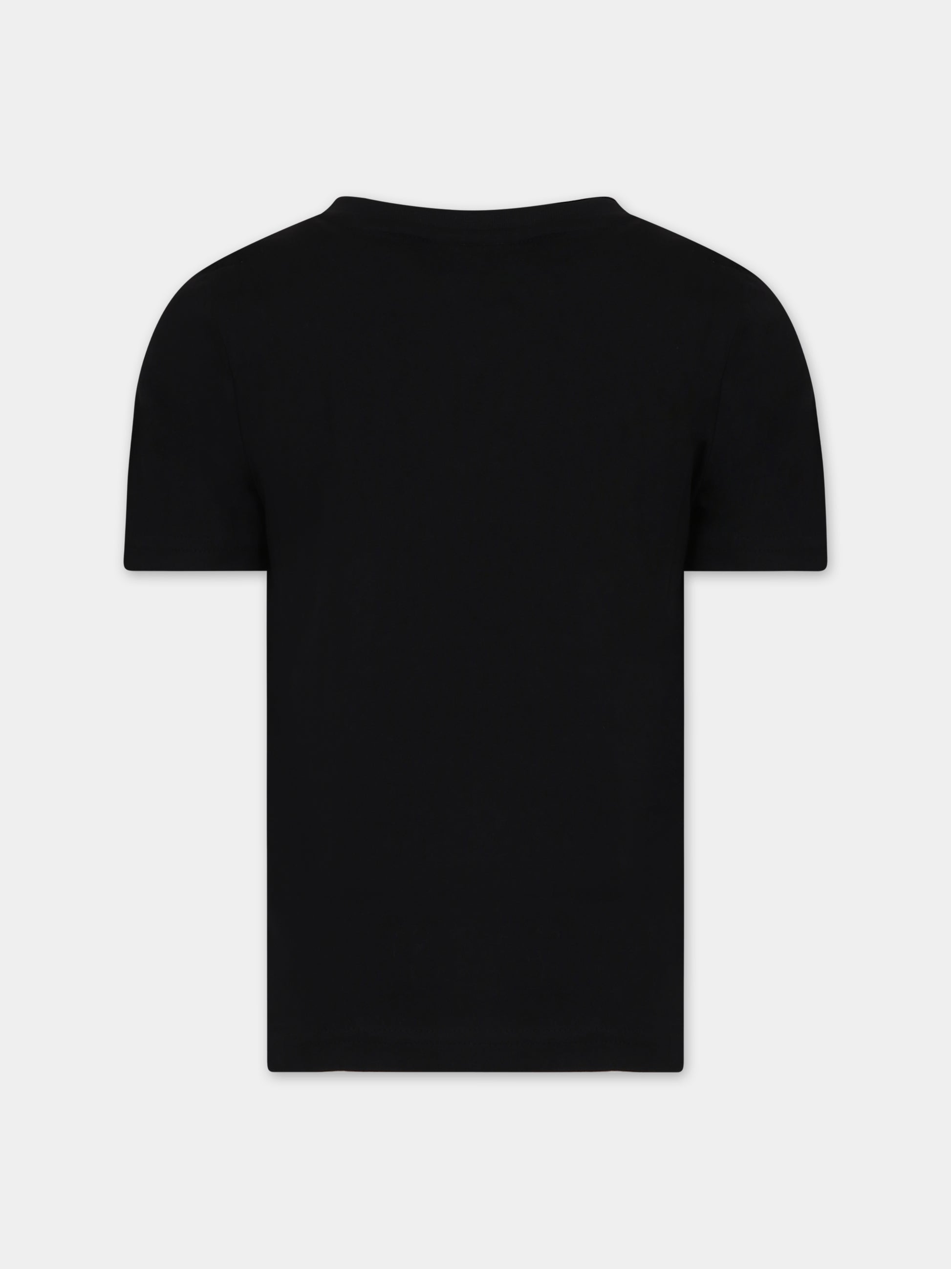 T-shirt nera per bambino con logo,Boss,J50723 09B