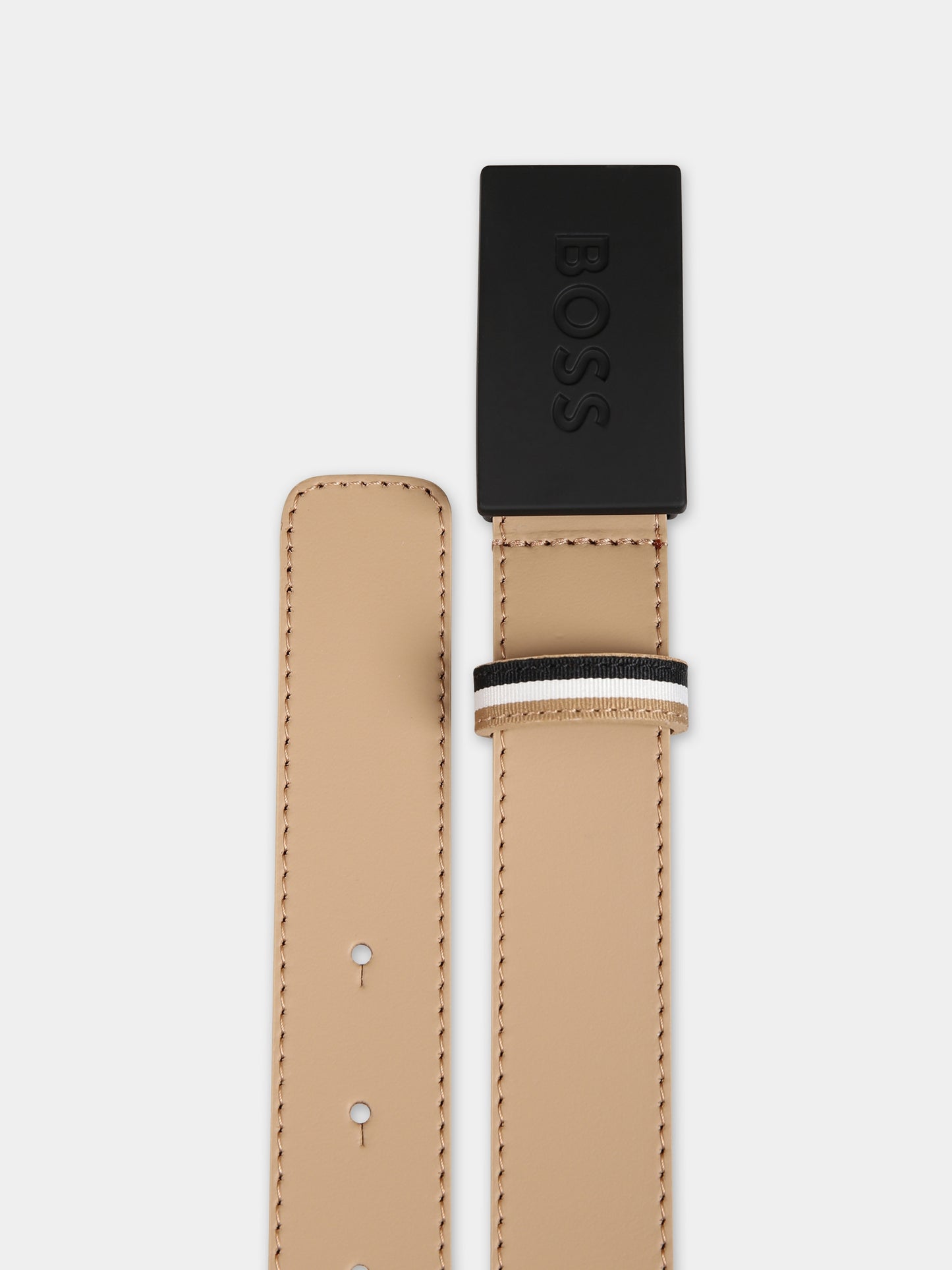Ceinture beige pour garçon avec logo