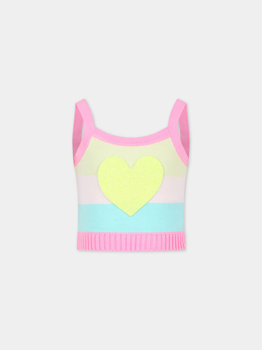 Top rosa per bambina con cuore,Billieblush,U20007 462